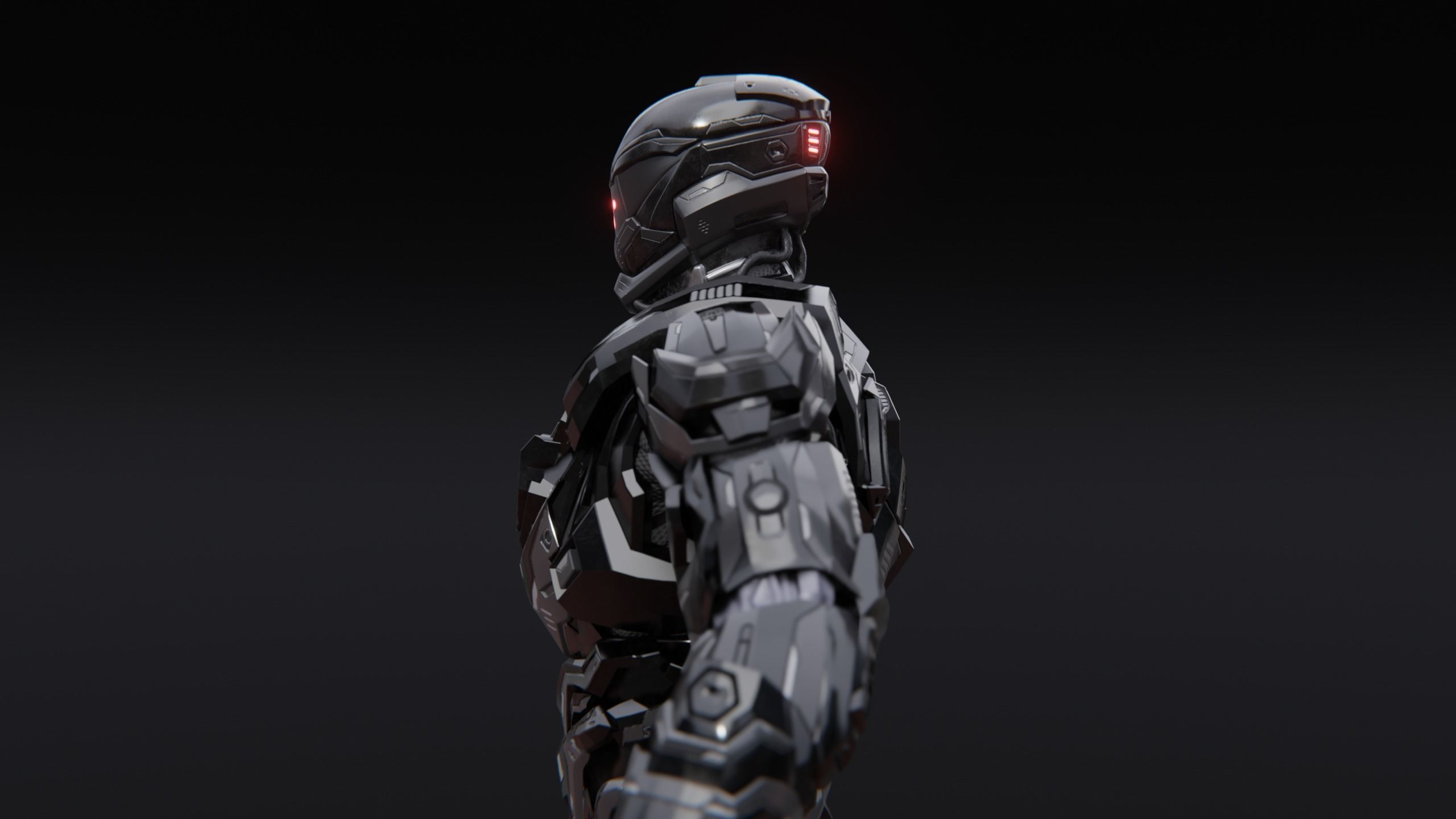Sci-Fi Robotic Character Low-poly 3D model_4