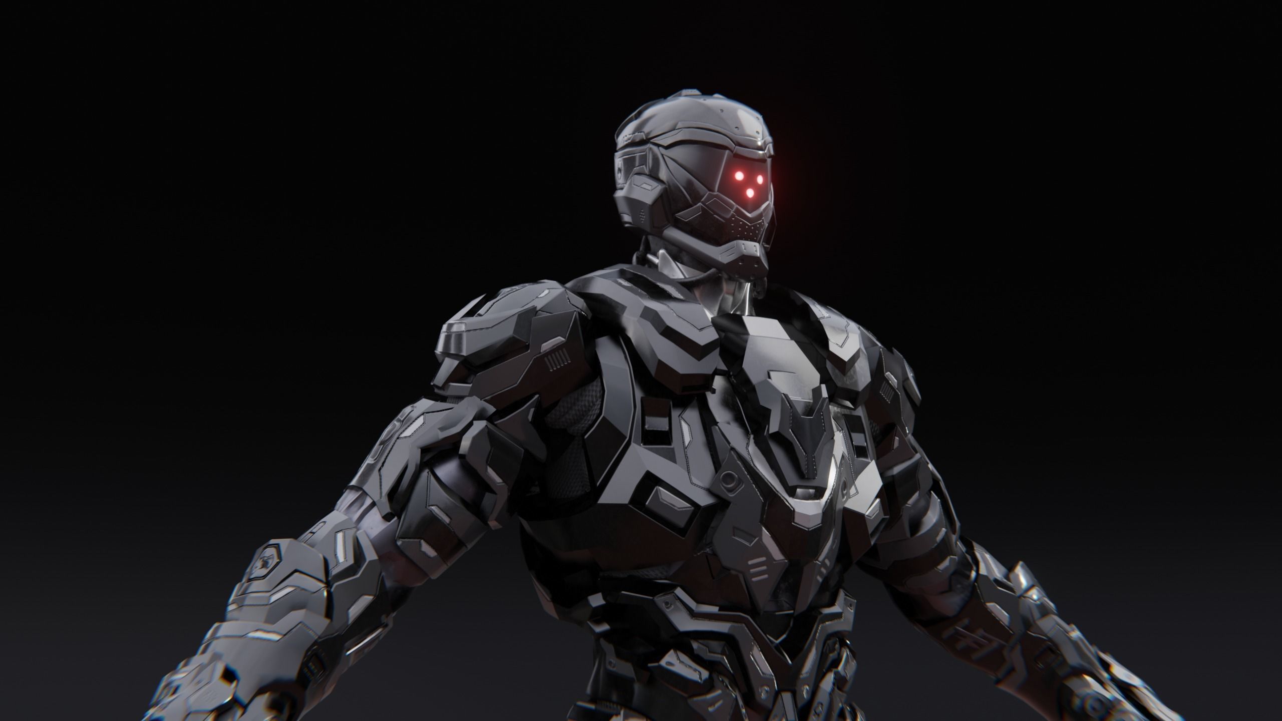 Sci-Fi Robotic Character Low-poly 3D model_9