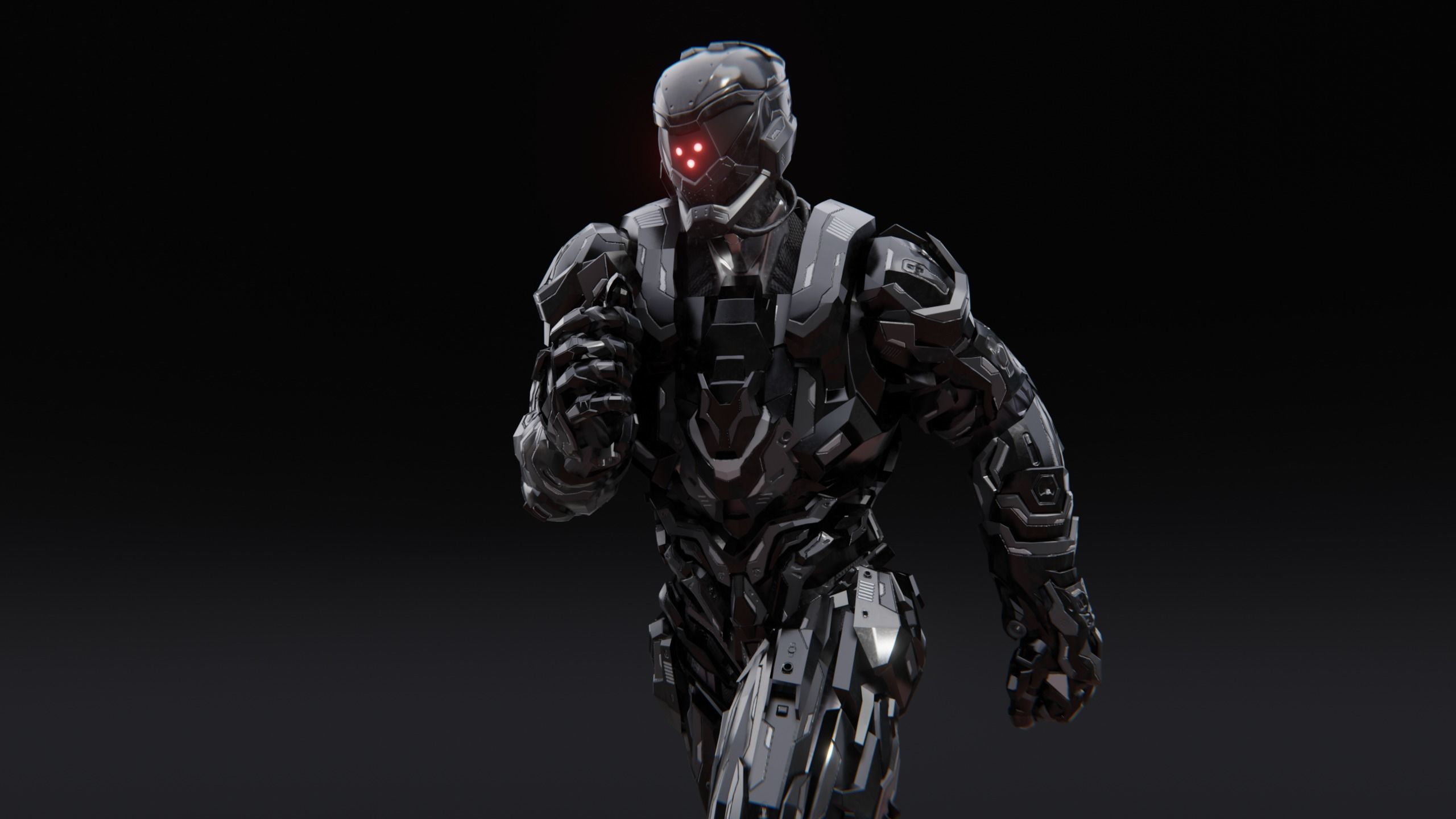 Sci-Fi Robotic Character Low-poly 3D model_13