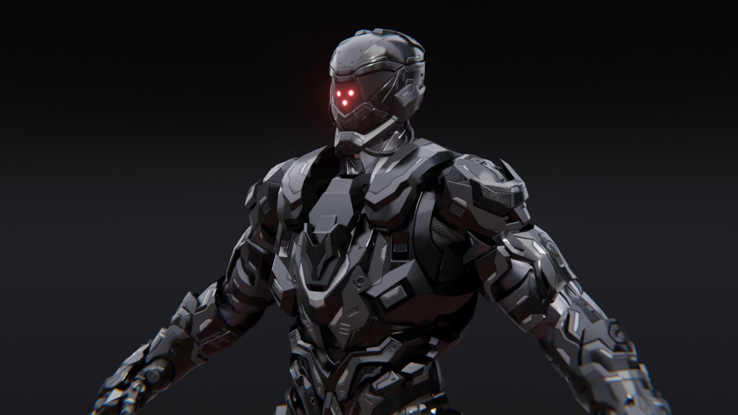 Sci-Fi Robotic Character Low-poly 3D model_24