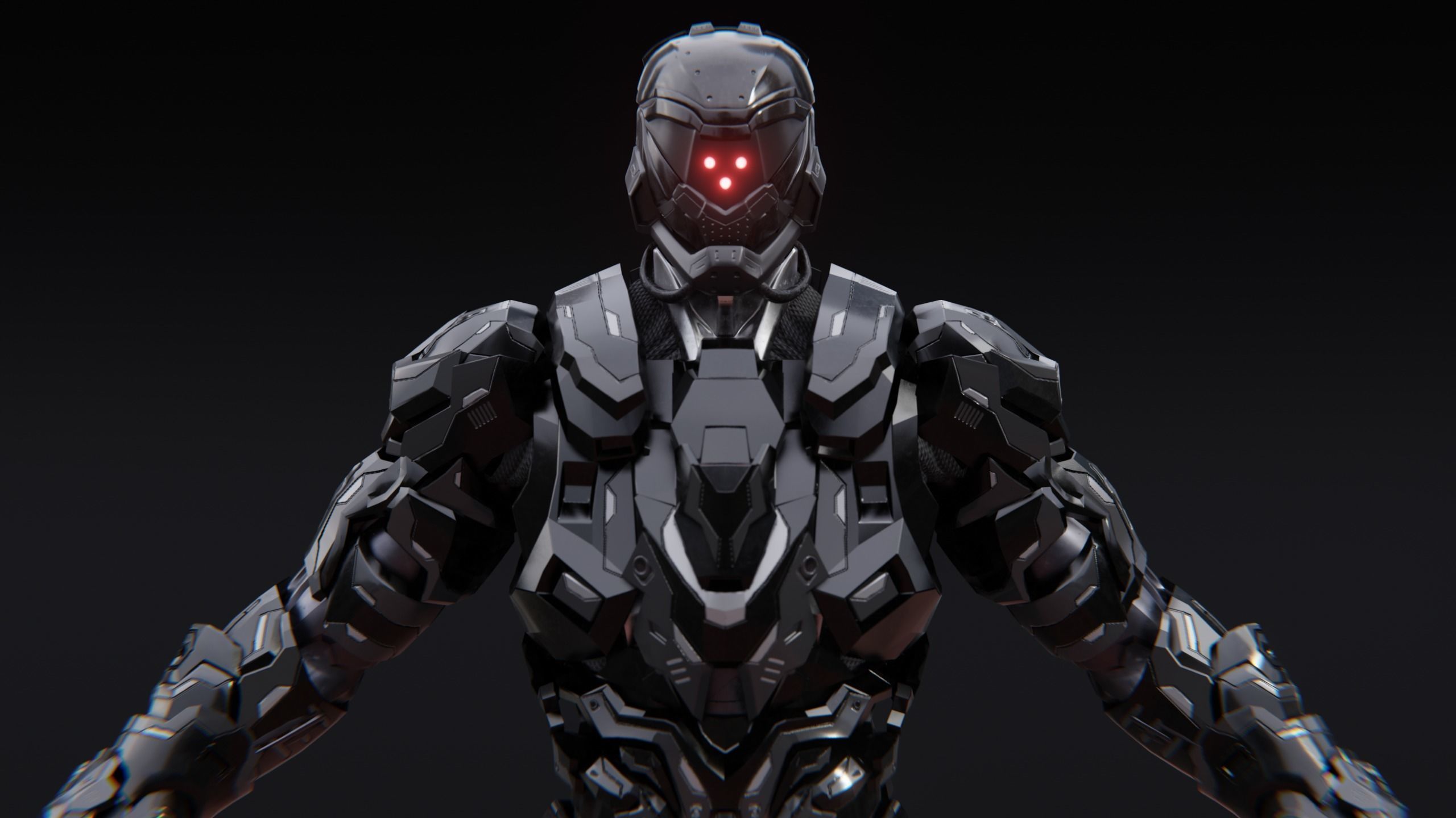 Sci-Fi Robotic Character Low-poly 3D model_25