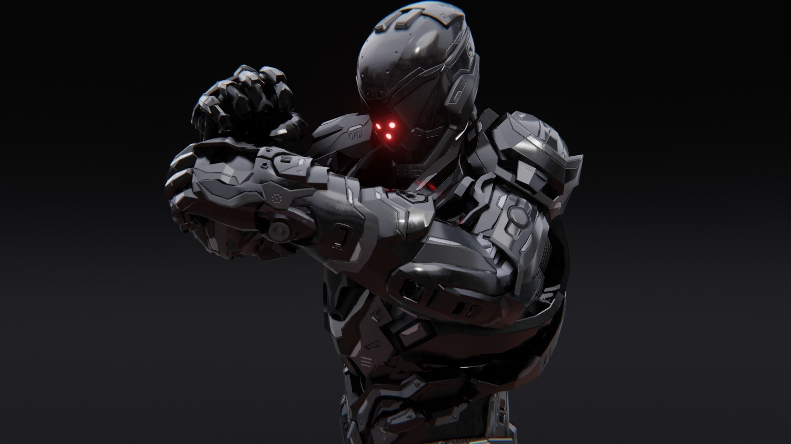 Sci-Fi Robotic Character Low-poly 3D model_17