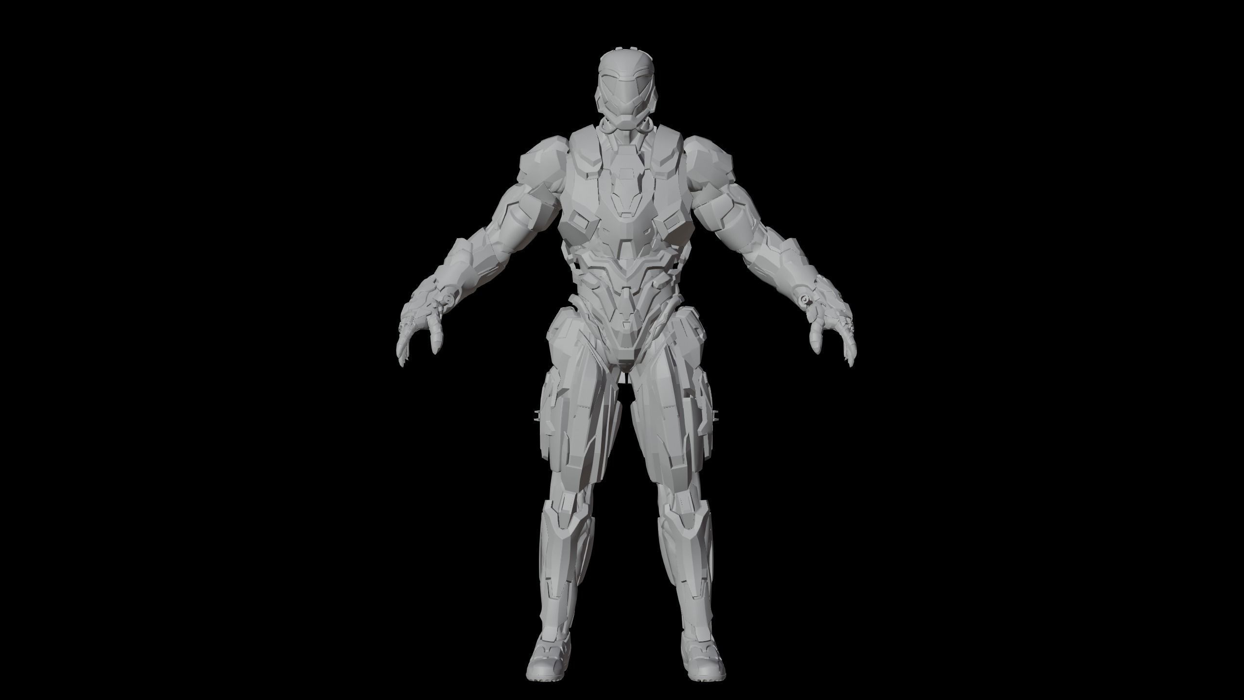 Sci-Fi Robotic Character Low-poly 3D model_30