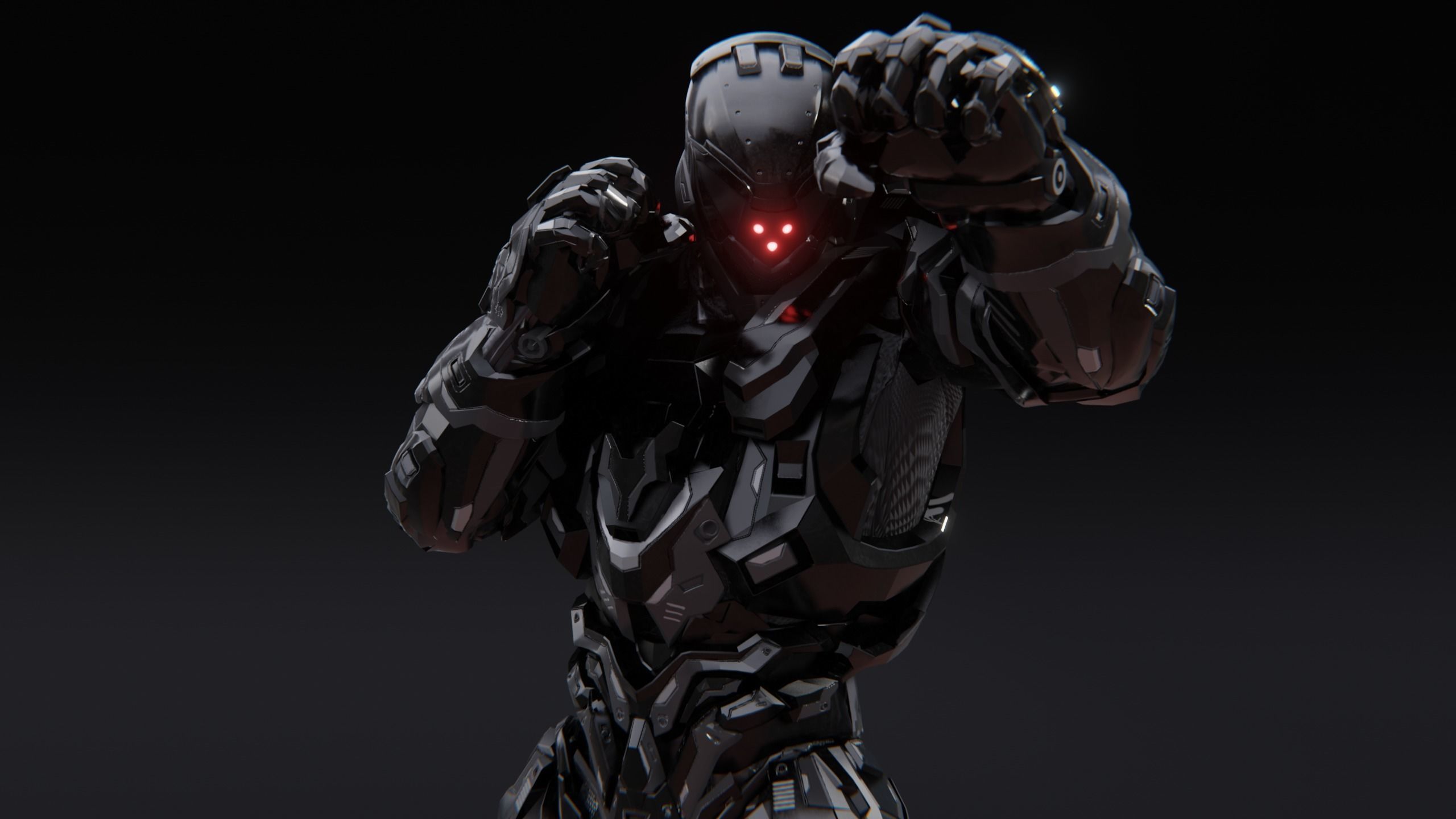 Sci-Fi Robotic Character Low-poly 3D model_19