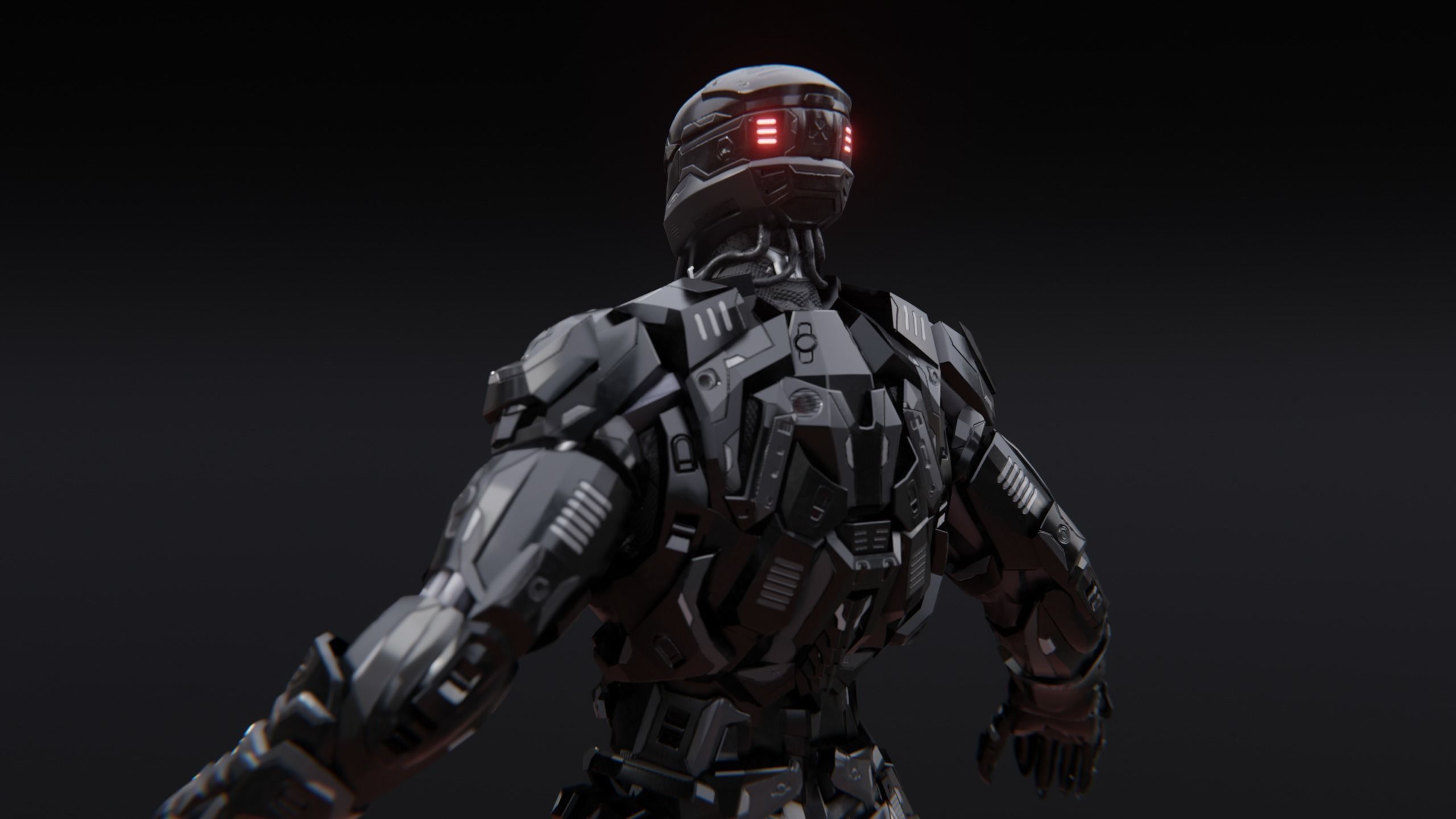 Sci-Fi Robotic Character Low-poly 3D model_5