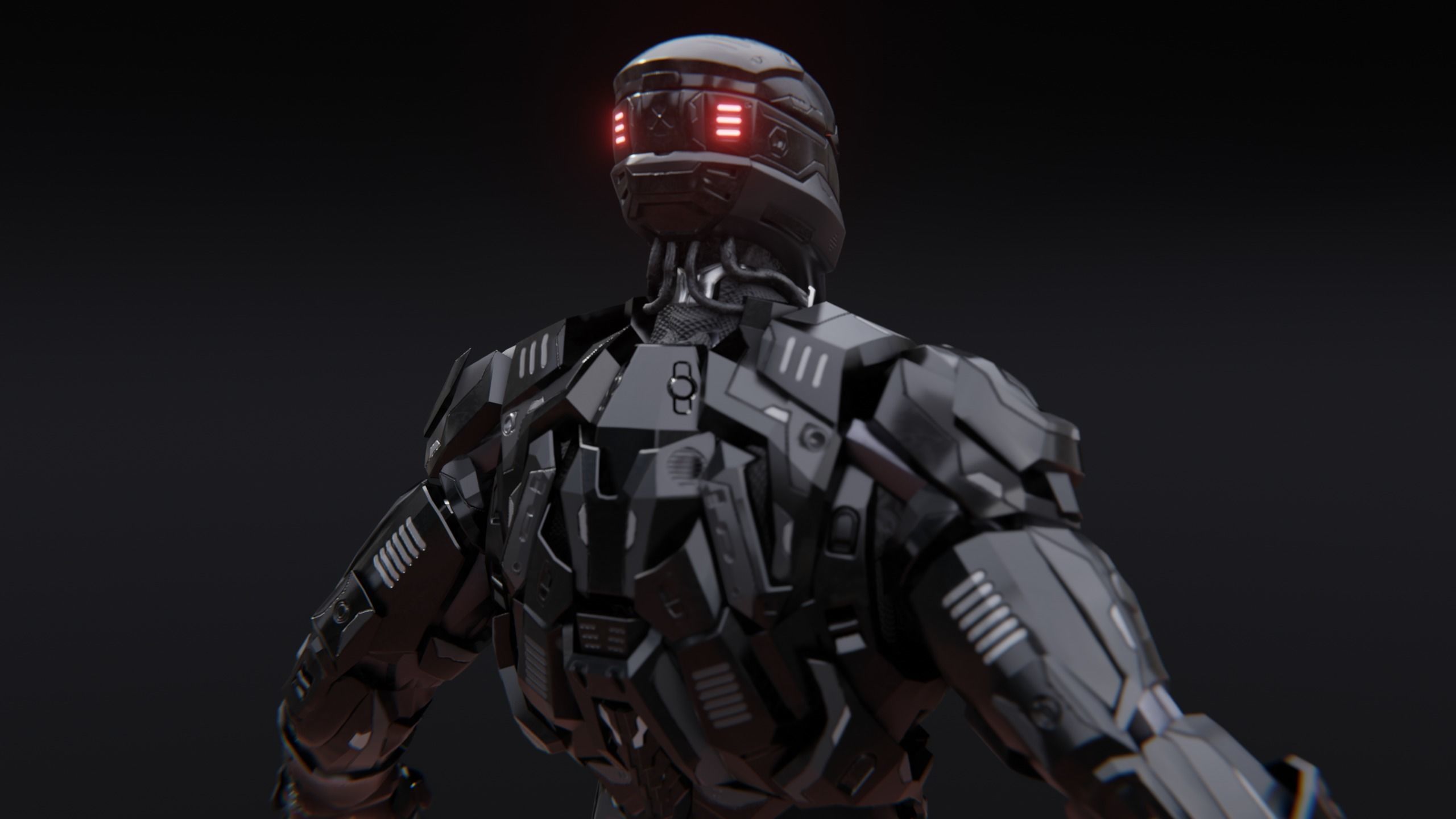 Sci-Fi Robotic Character Low-poly 3D model_36