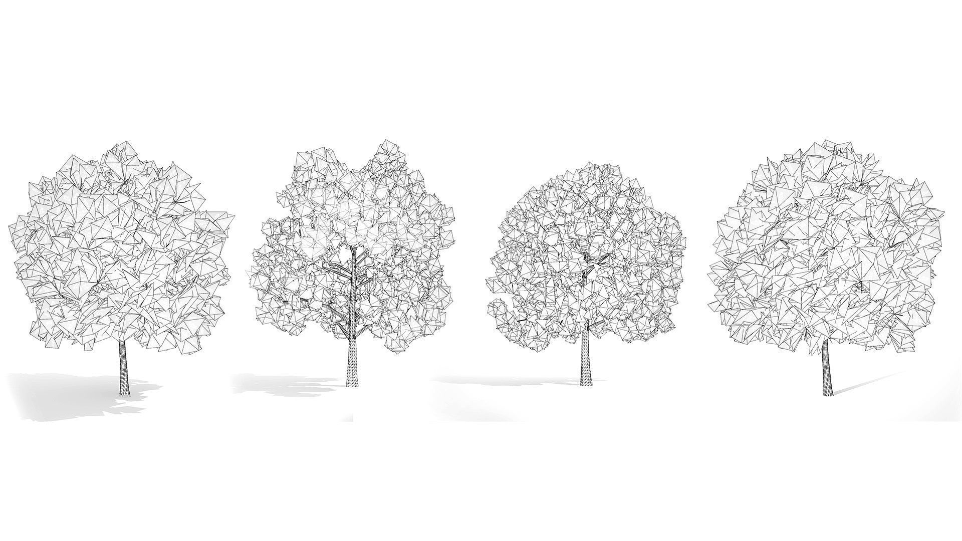 Low Poly Plane Tree Variety Pack with free tutorial Low-poly 3D model_12