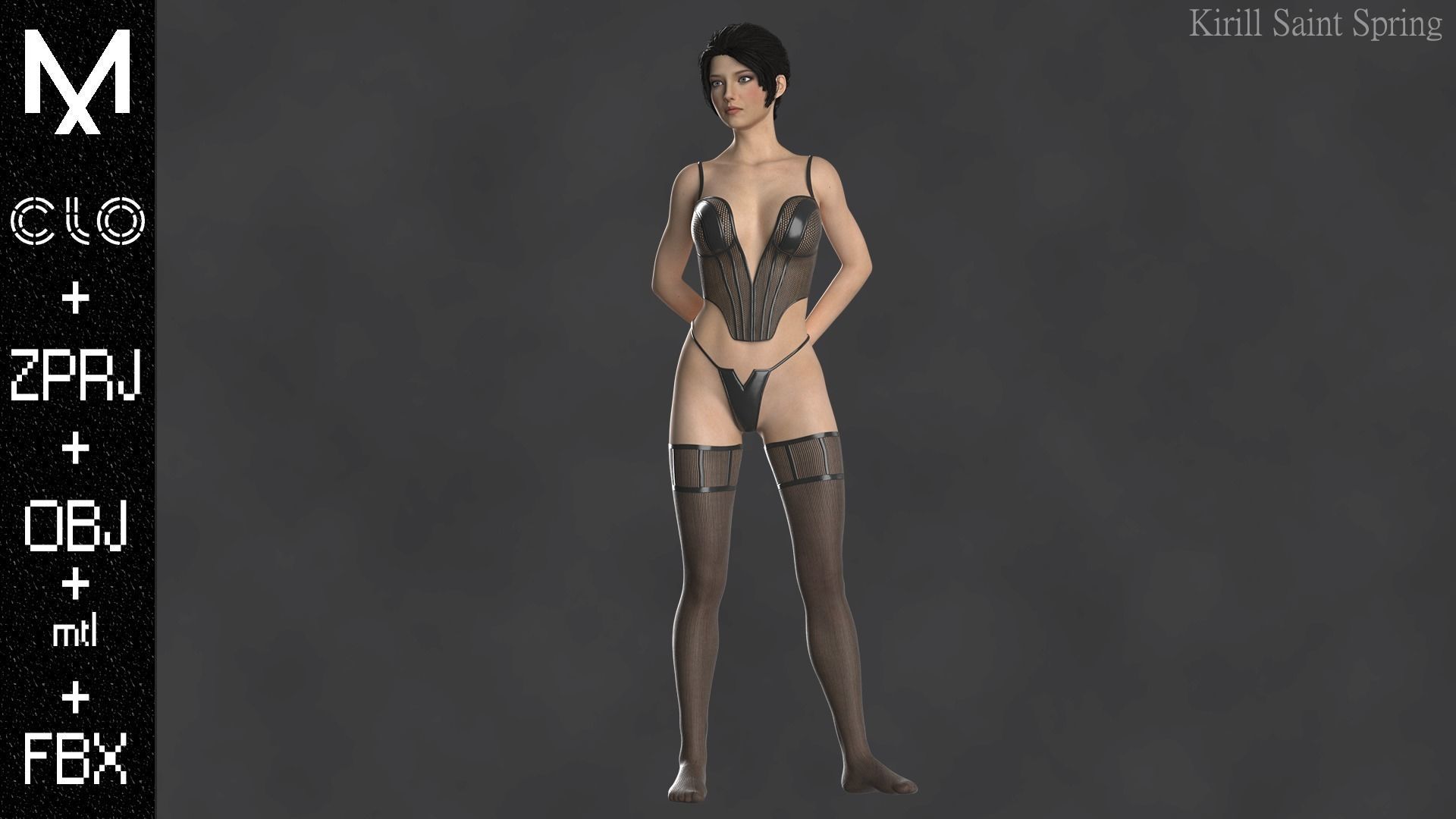 Digital Underwear Marvelous designer Clo3d OBJ mtl FBX ZPRJ 3D model_3