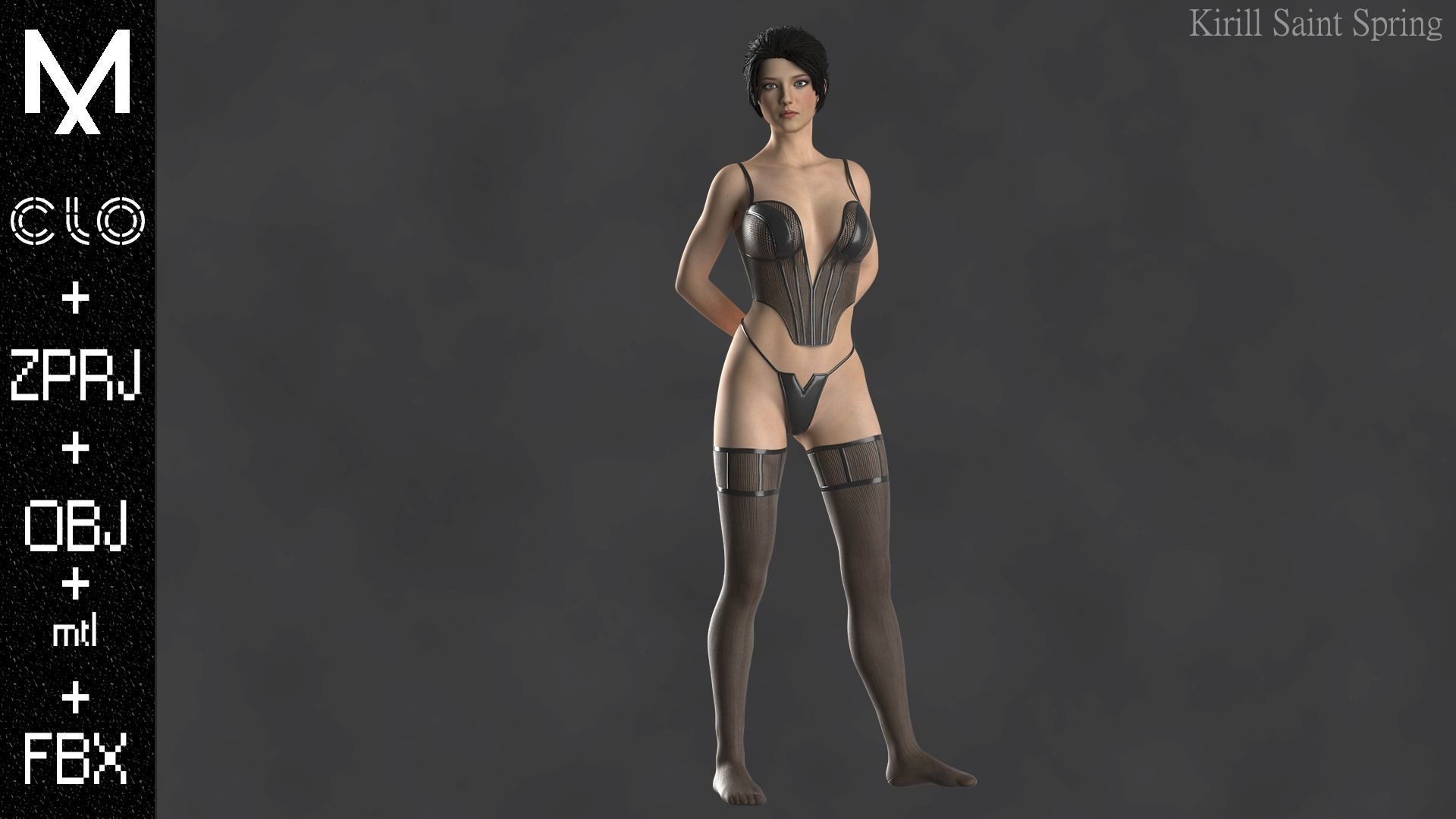 Digital Underwear Marvelous designer Clo3d OBJ mtl FBX ZPRJ 3D model_2