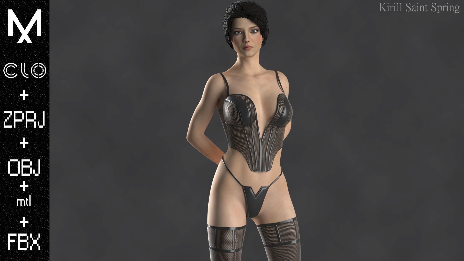 Digital Underwear Marvelous designer Clo3d OBJ mtl FBX ZPRJ 3D model_4