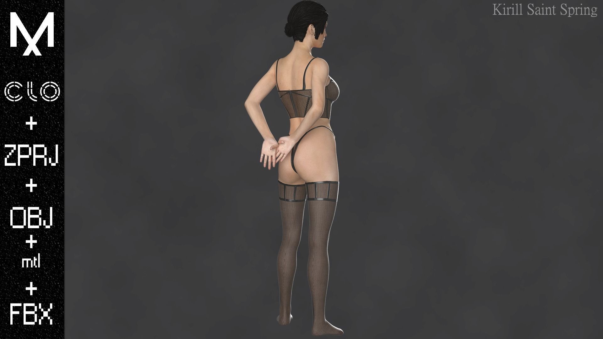 Digital Underwear Marvelous designer Clo3d OBJ mtl FBX ZPRJ 3D model_5