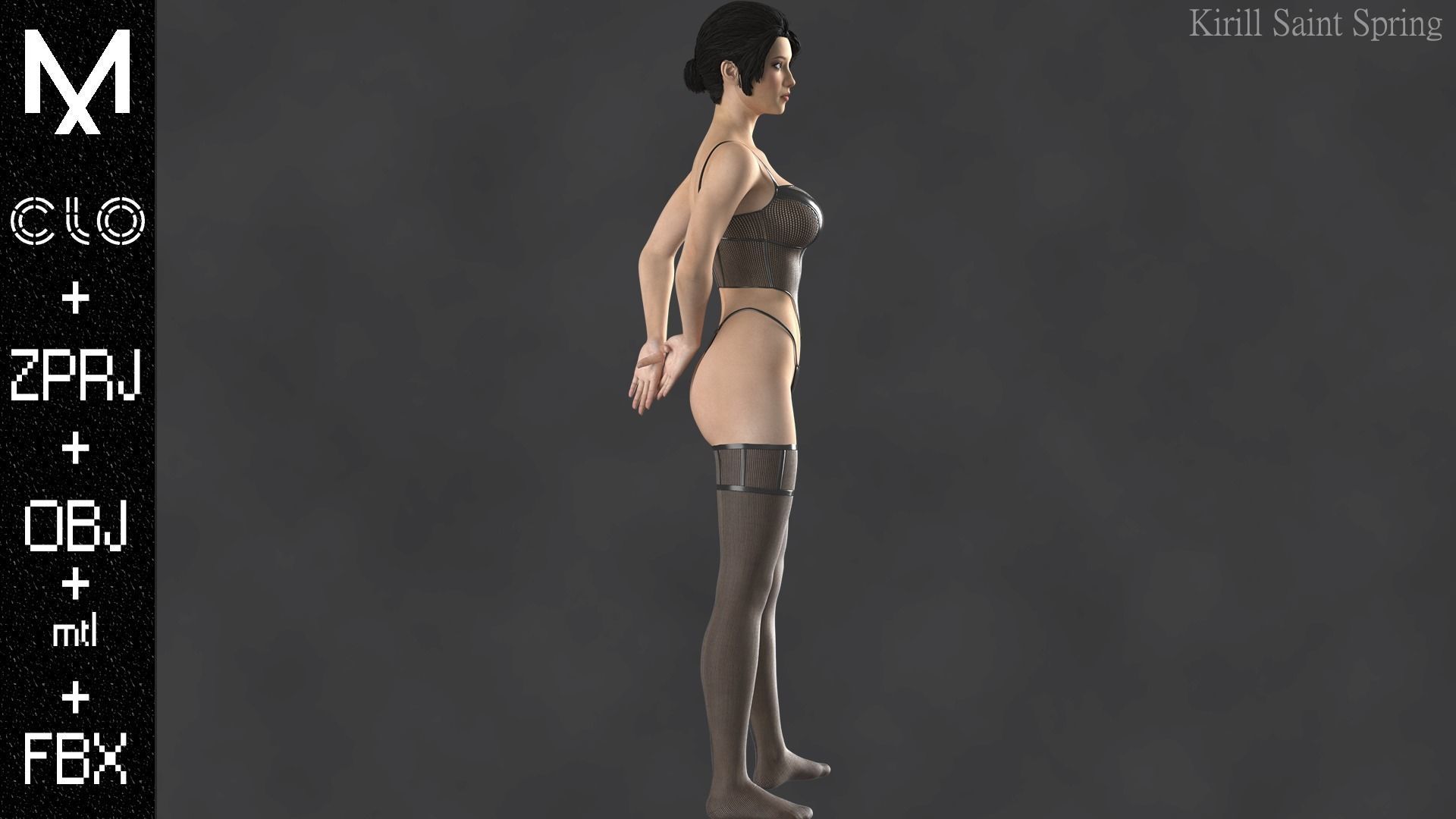 Digital Underwear Marvelous designer Clo3d OBJ mtl FBX ZPRJ 3D model_9