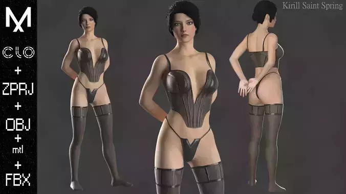 Digital Underwear Marvelous designer Clo3d OBJ mtl FBX ZPRJ