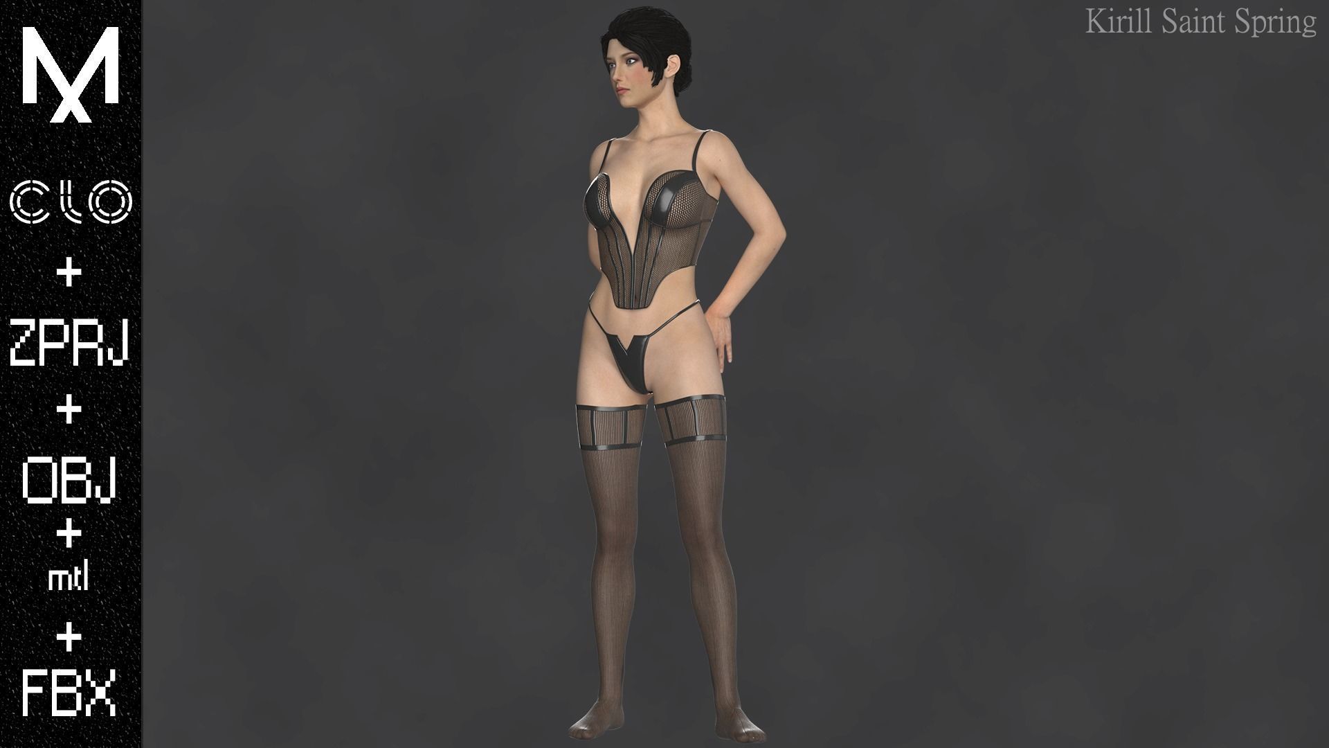 Digital Underwear Marvelous designer Clo3d OBJ mtl FBX ZPRJ 3D model_6