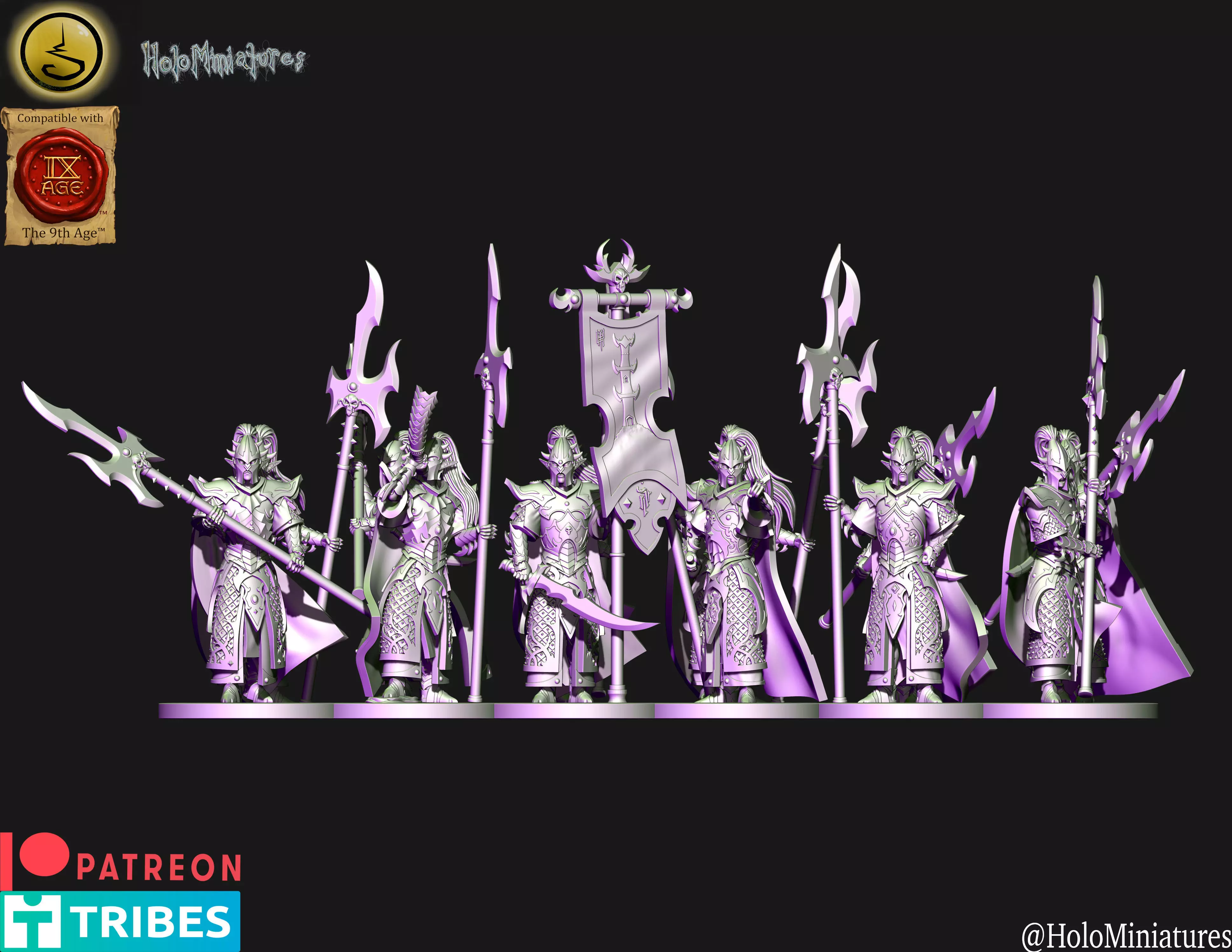 Dark elves Obsidian guard 3D print model