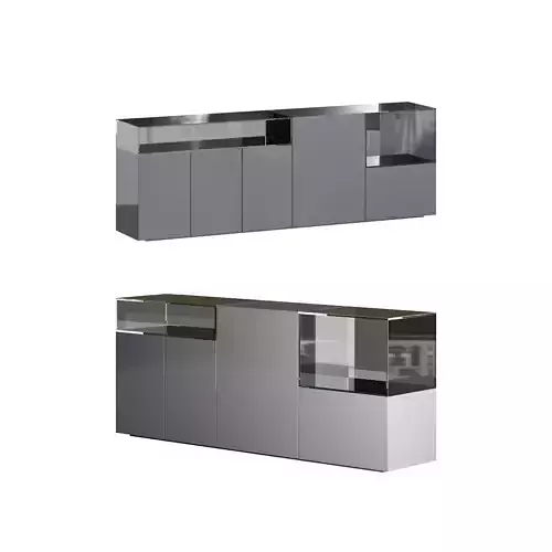 Black glass sideboard 3D model