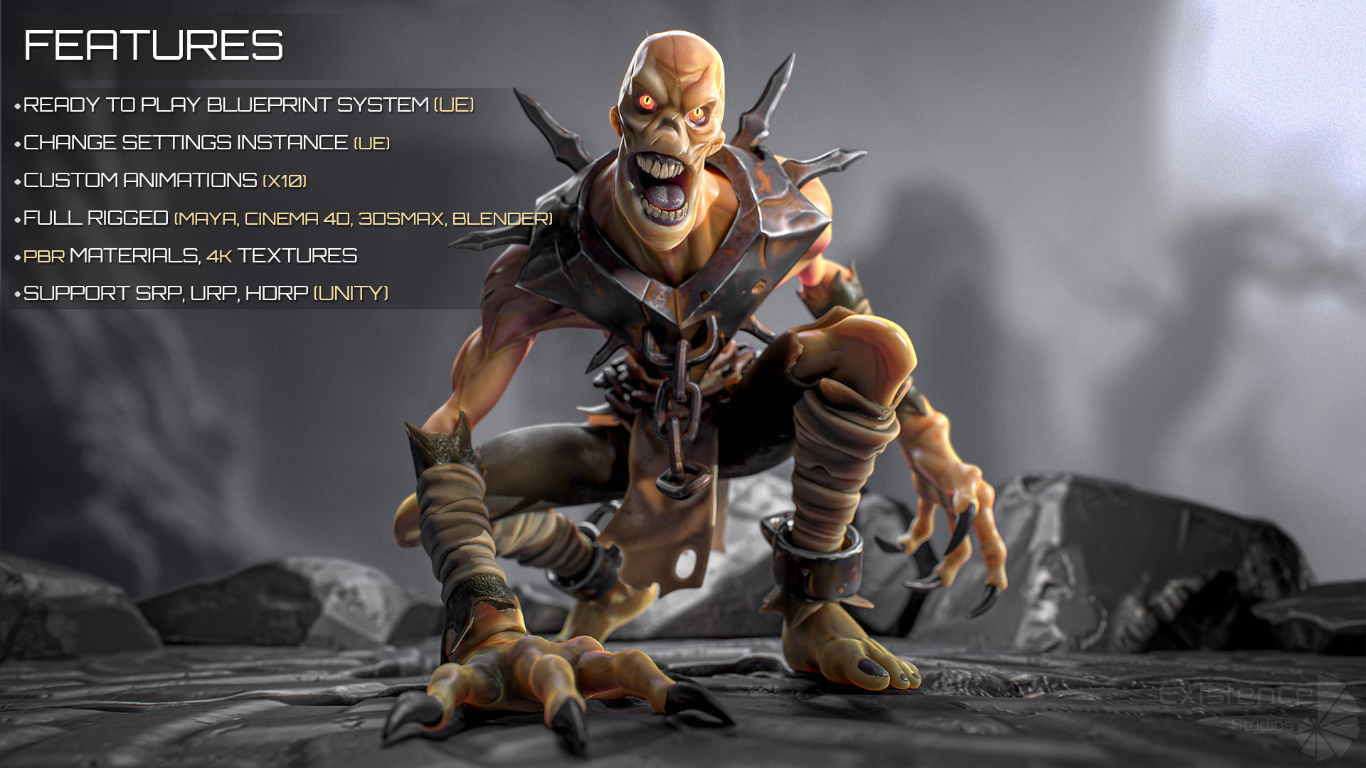 Ghoul - Stylized Devils - Creepy Zombie - Monster Enemy - 39 Low-poly 3D model_5