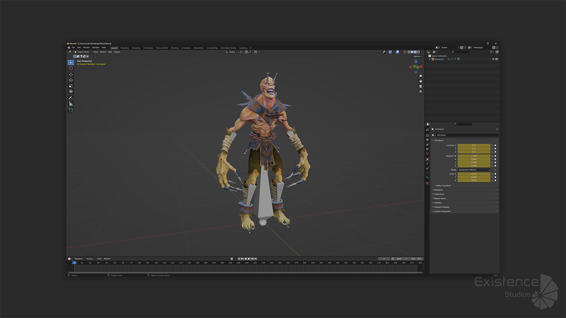 Ghoul - Stylized Devils - Creepy Zombie - Monster Enemy - 39 Low-poly 3D model_12
