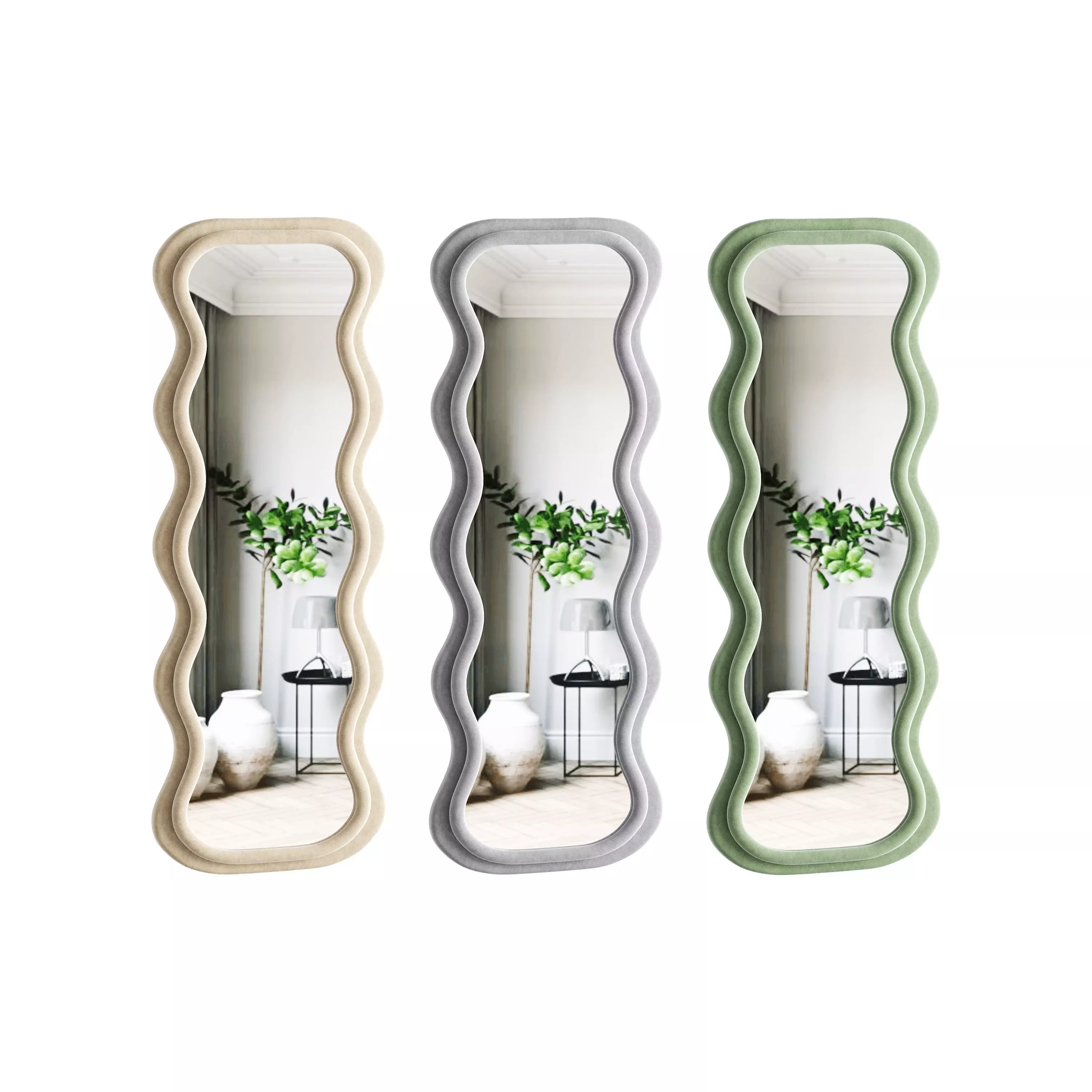 BOJOY Full Length Irregular Wavy Mirror 3D model