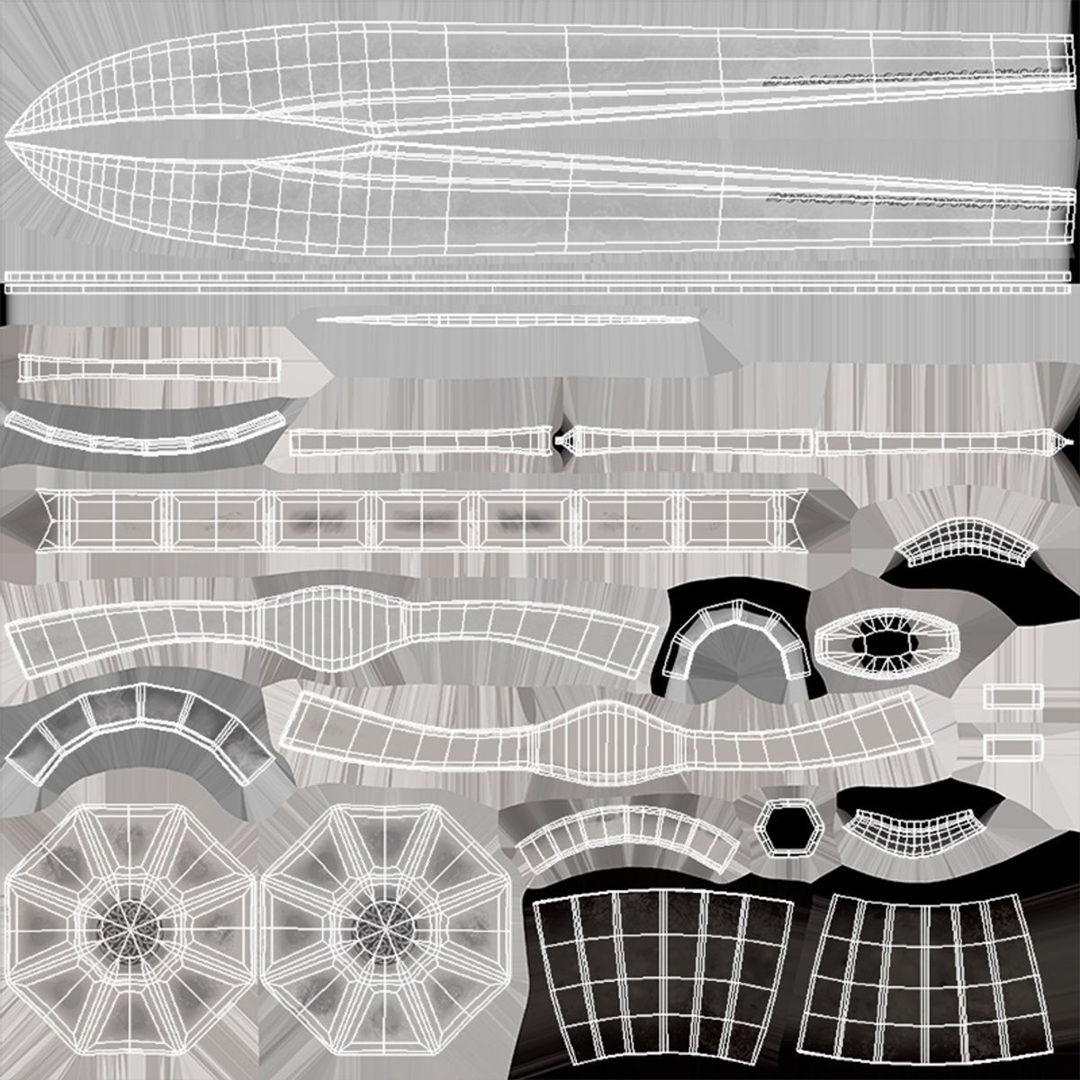 Realistic Sword Falshion Low-poly 3D model_5