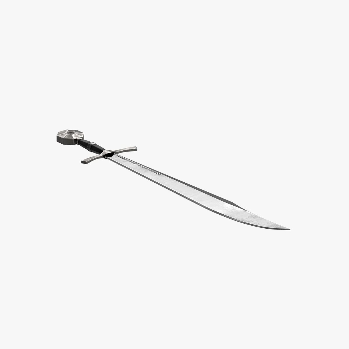 Realistic Sword Falshion Low-poly 3D model_3