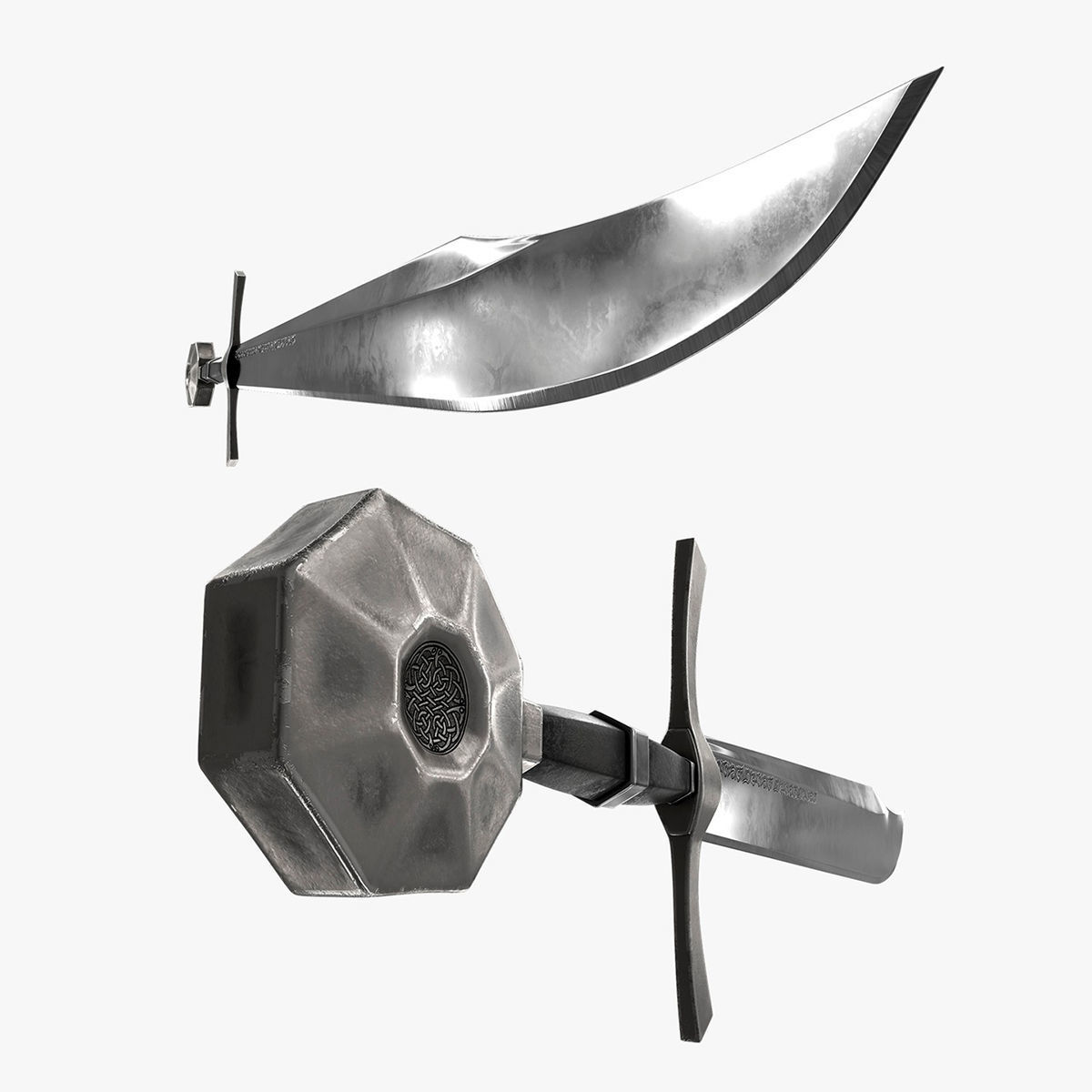 Realistic Sword Falshion Low-poly 3D model_1