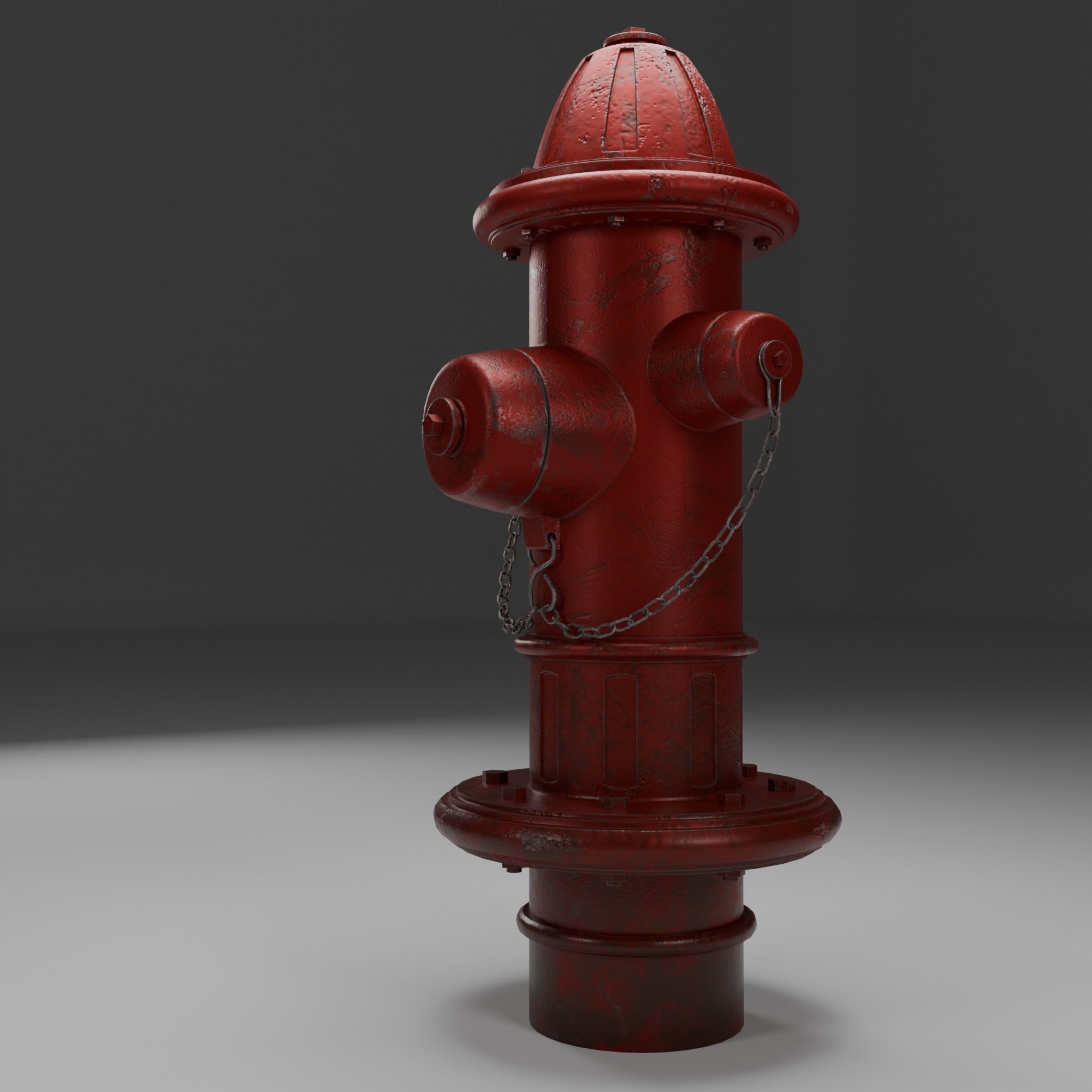 Fire Hydrant Low-poly 3D model_1