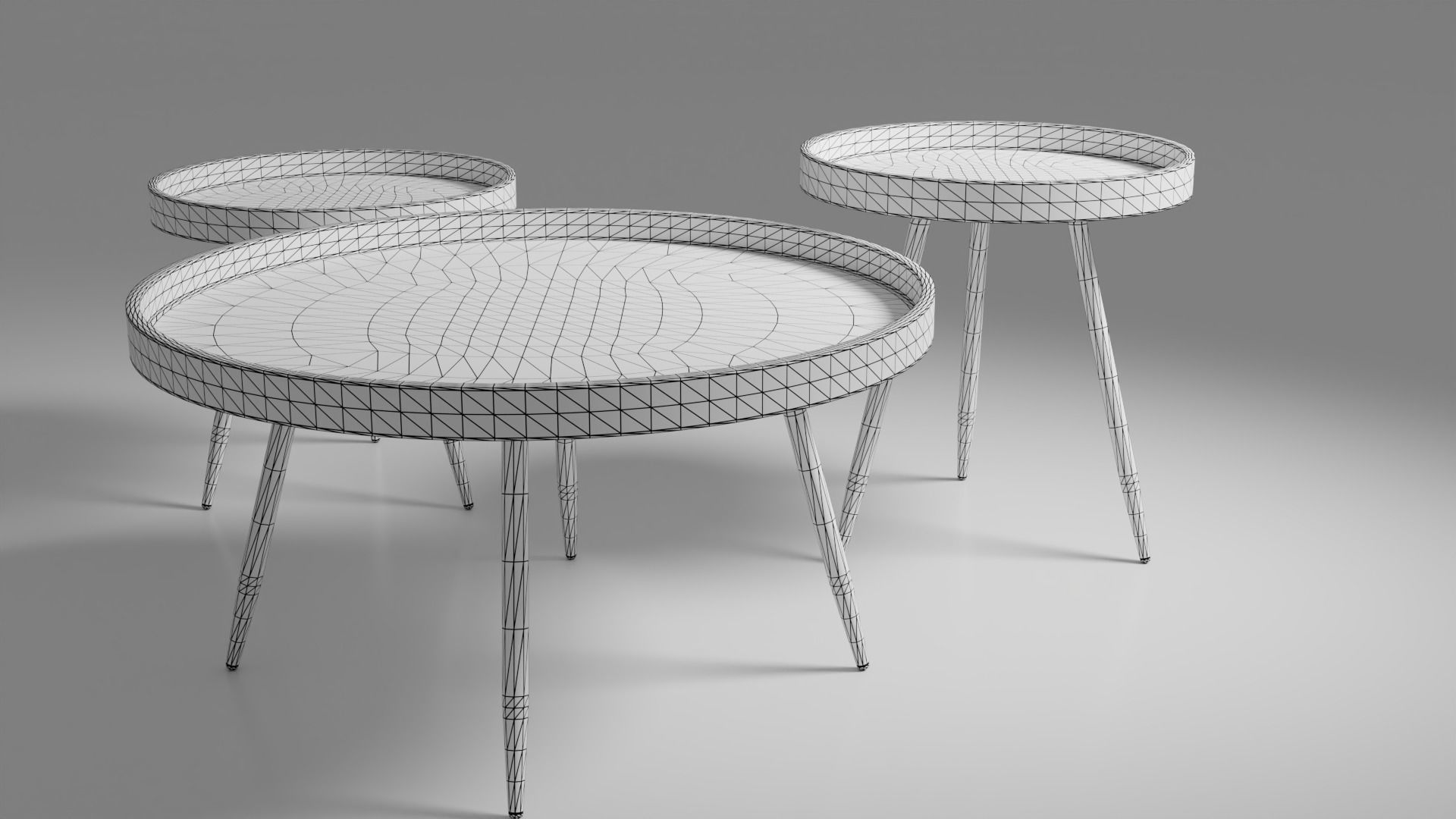 Cofee table 02 Low-poly 3D model_2
