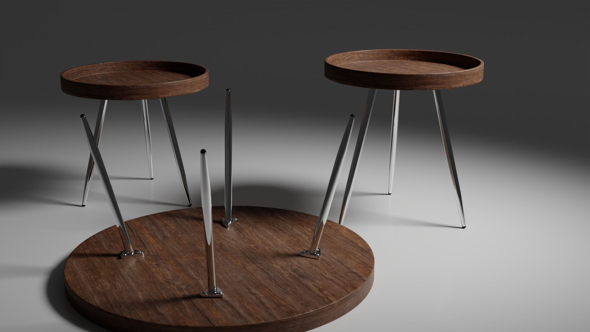Cofee table 02 Low-poly 3D model_3