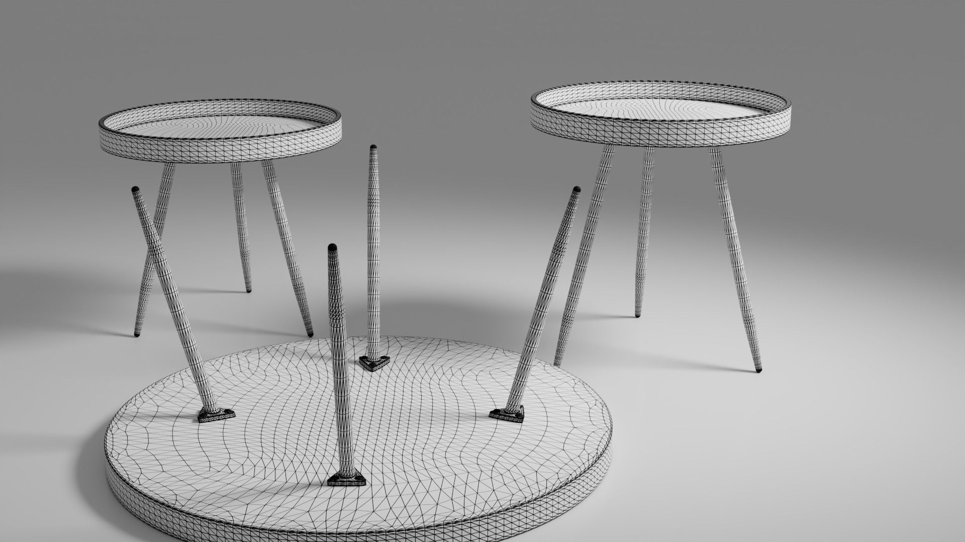 Cofee table 02 Low-poly 3D model_4