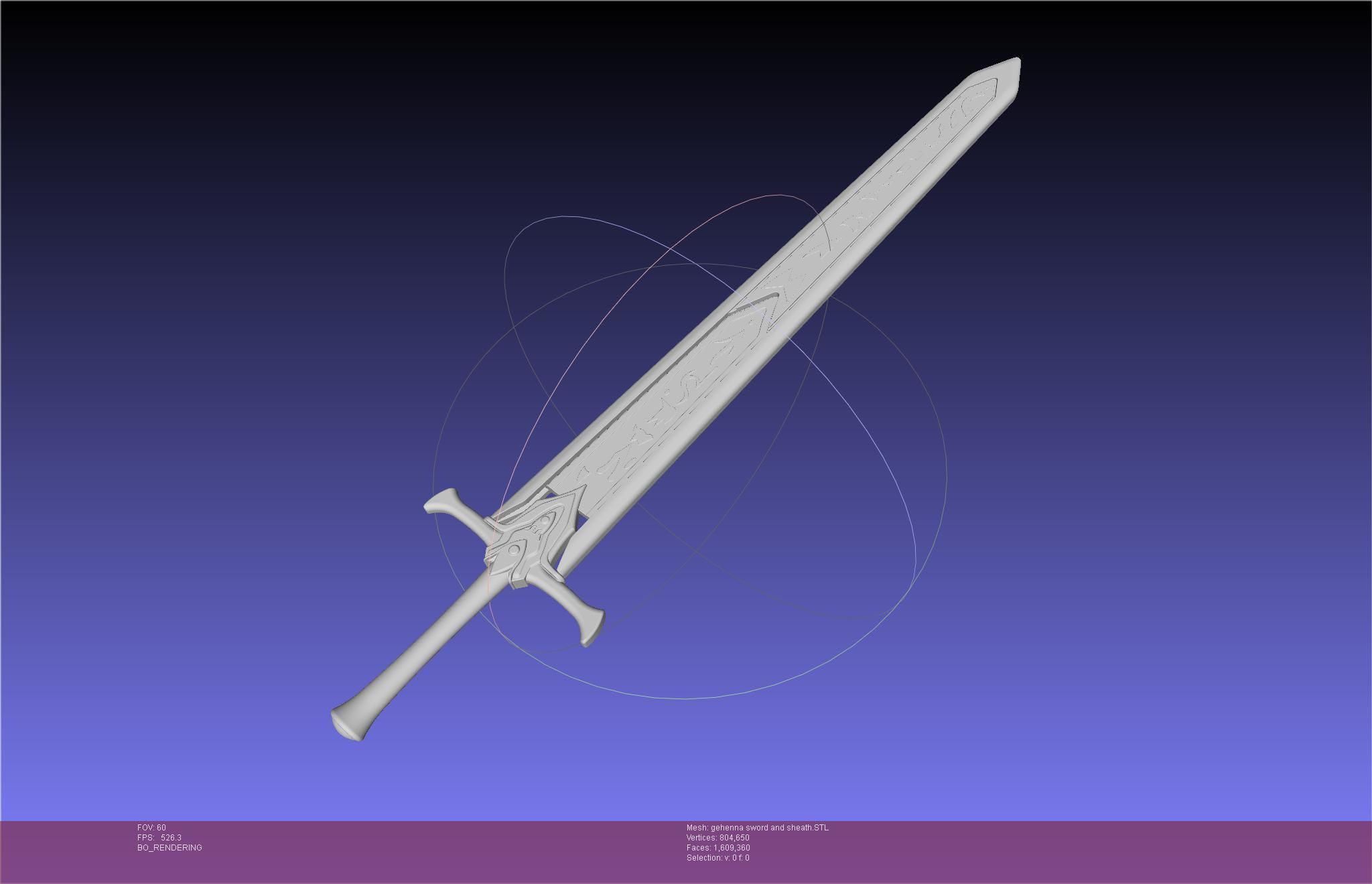 Mashle Kaldo Gehenna Sword And Sheath Printable Assembly 3D print model_1