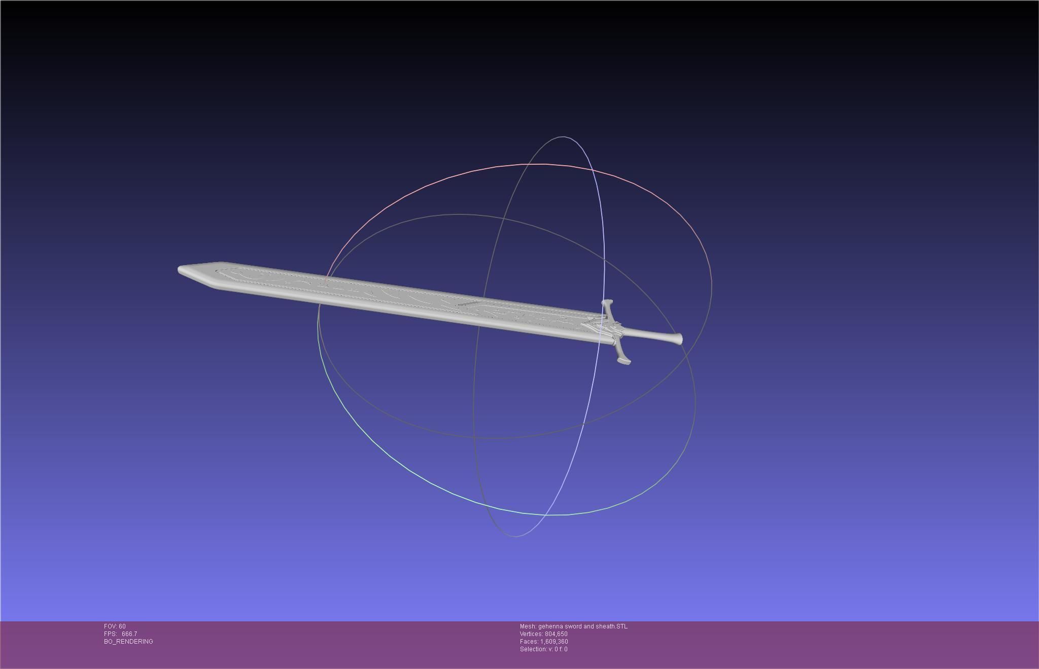 Mashle Kaldo Gehenna Sword And Sheath Printable Assembly 3D print model_5