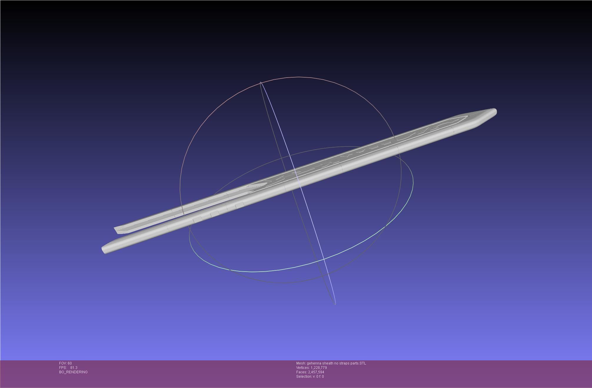 Mashle Kaldo Gehenna Sword And Sheath Printable Assembly 3D print model_42
