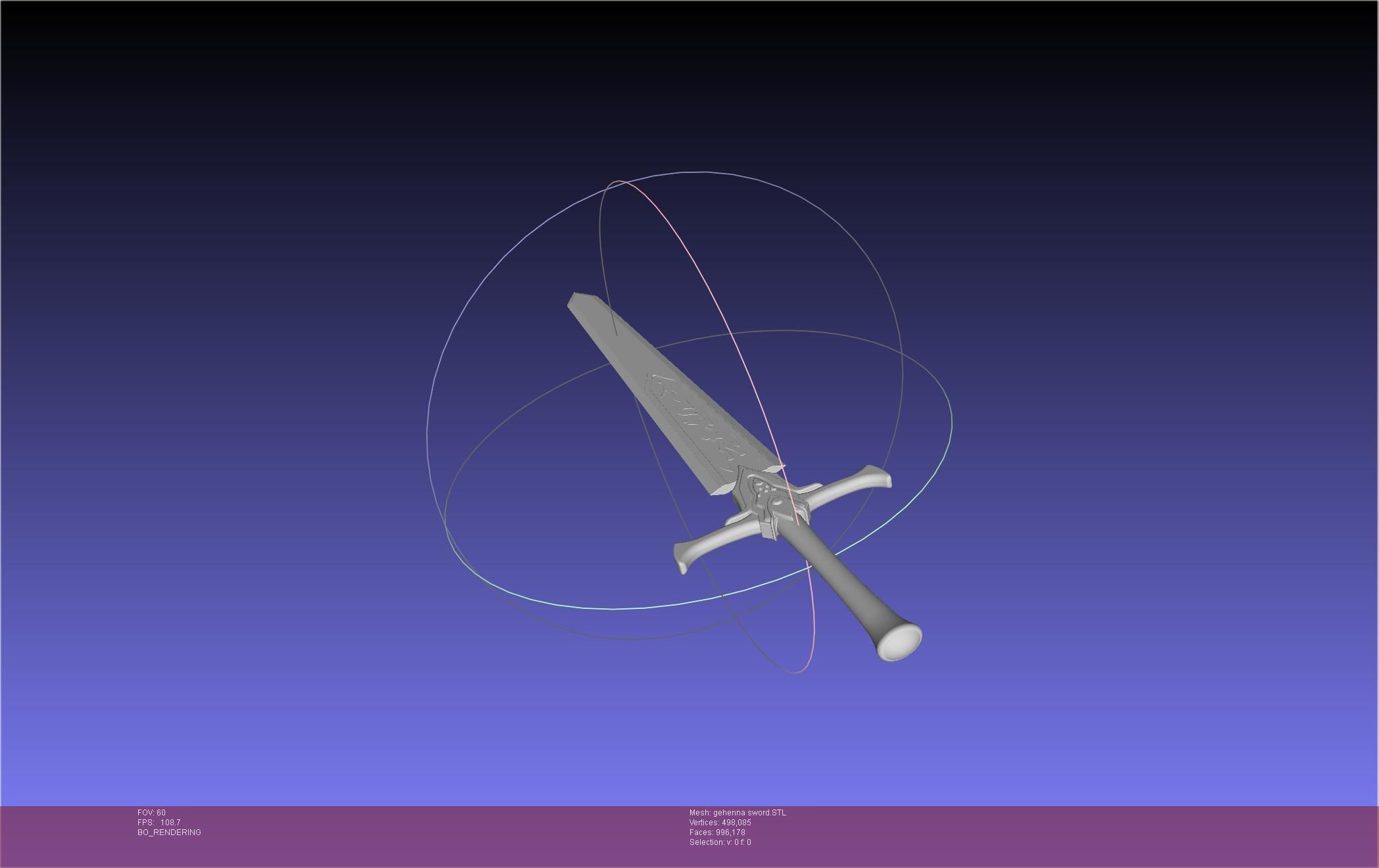 Mashle Kaldo Gehenna Sword And Sheath Printable Assembly 3D print model_14