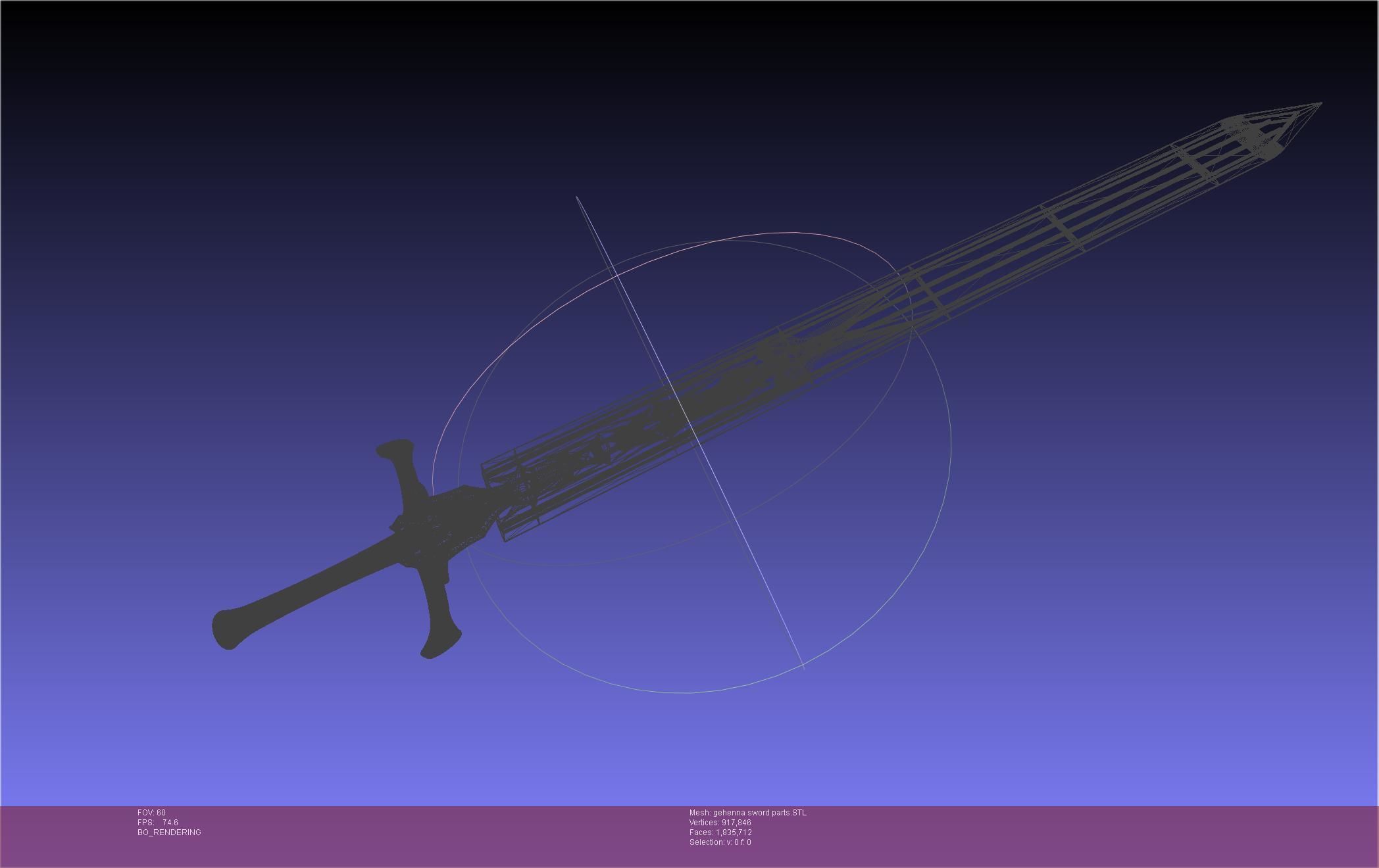 Mashle Kaldo Gehenna Sword And Sheath Printable Assembly 3D print model_22