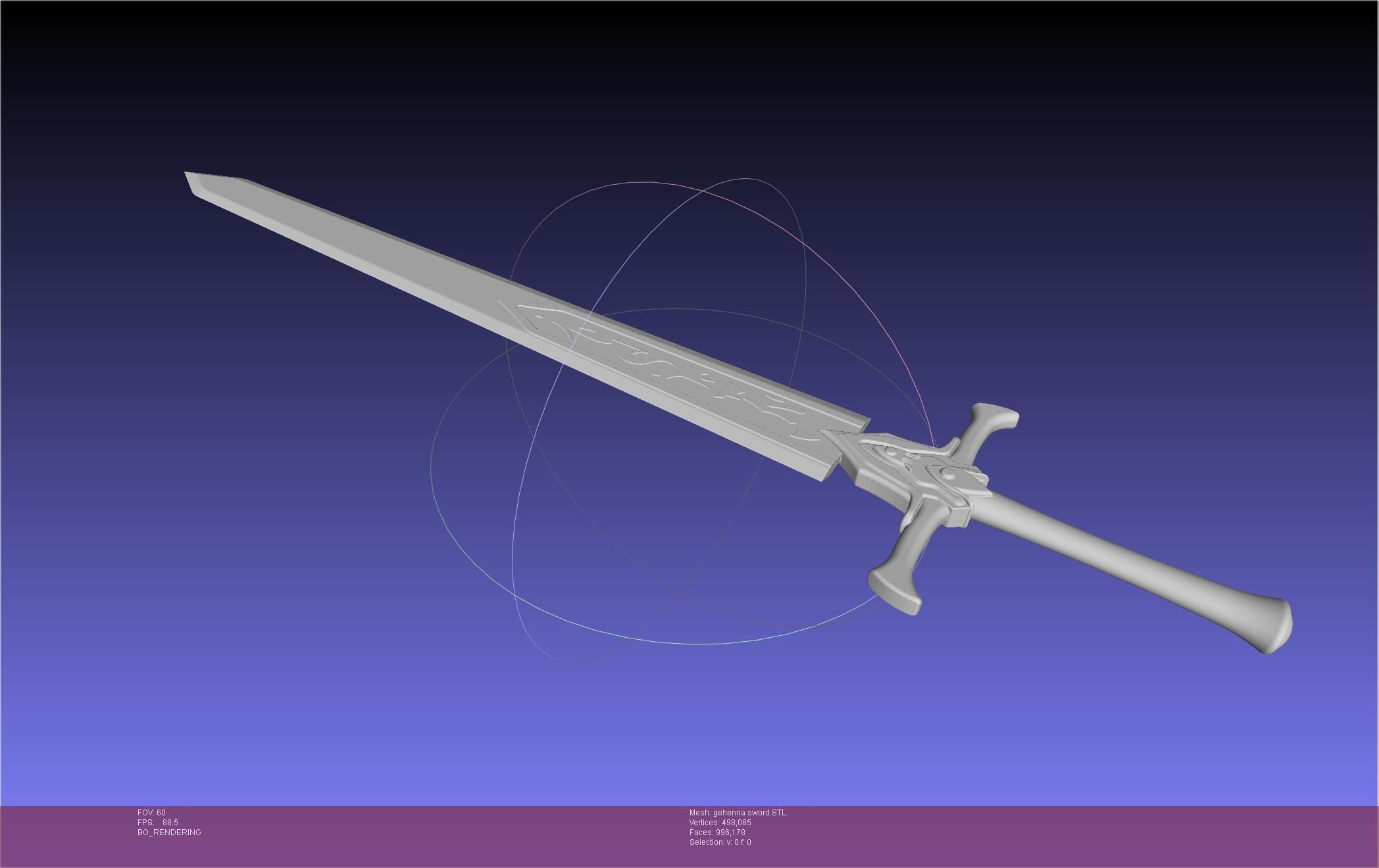 Mashle Kaldo Gehenna Sword And Sheath Printable Assembly 3D print model_15