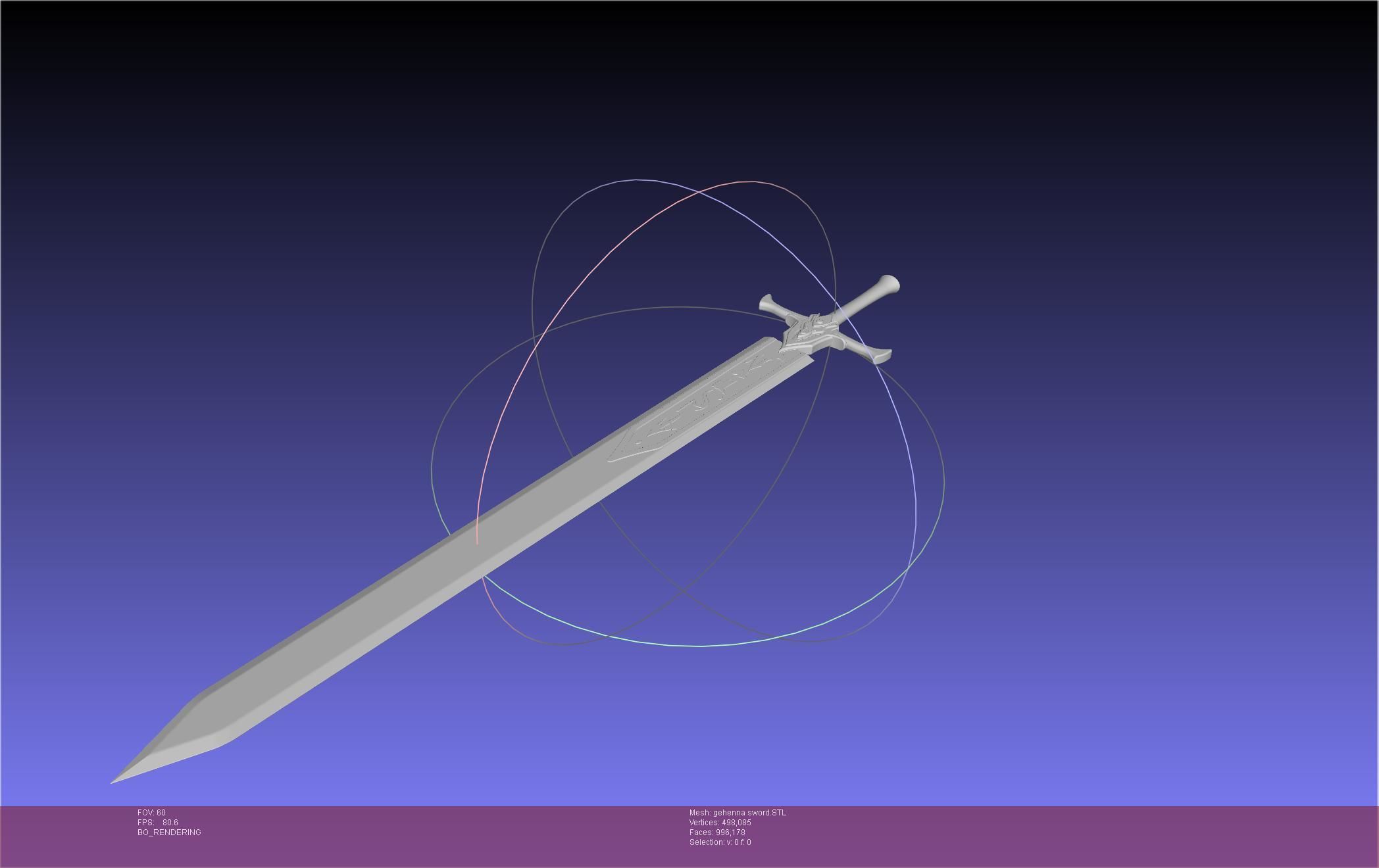 Mashle Kaldo Gehenna Sword And Sheath Printable Assembly 3D print model_12