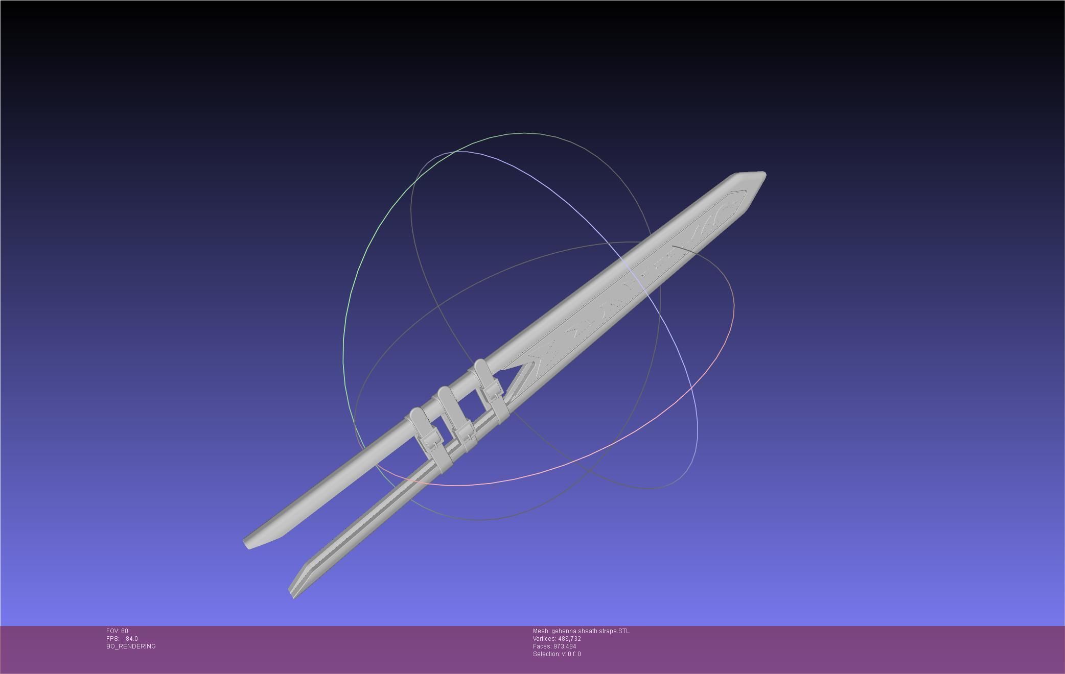 Mashle Kaldo Gehenna Sword And Sheath Printable Assembly 3D print model_27