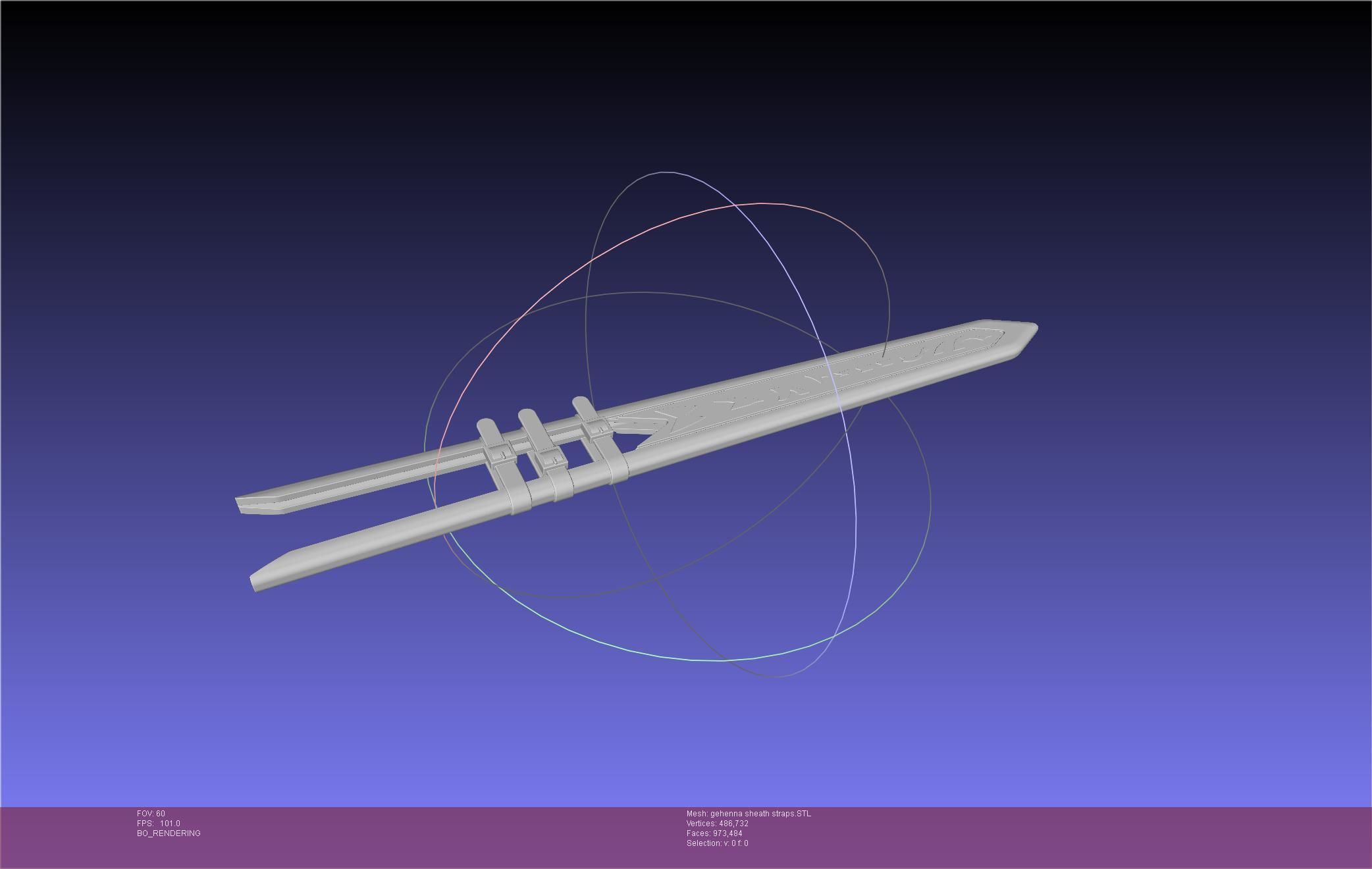 Mashle Kaldo Gehenna Sword And Sheath Printable Assembly 3D print model_25