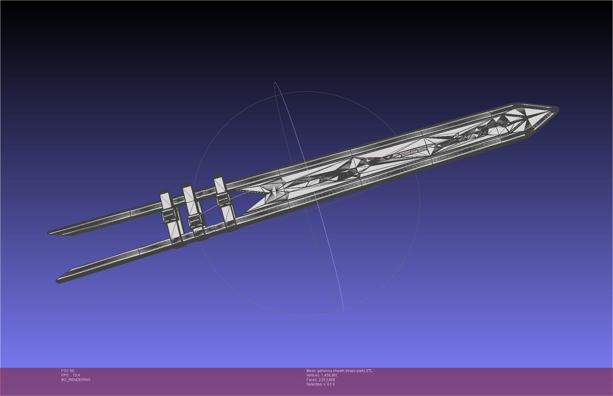 Mashle Kaldo Gehenna Sword And Sheath Printable Assembly 3D print model_34