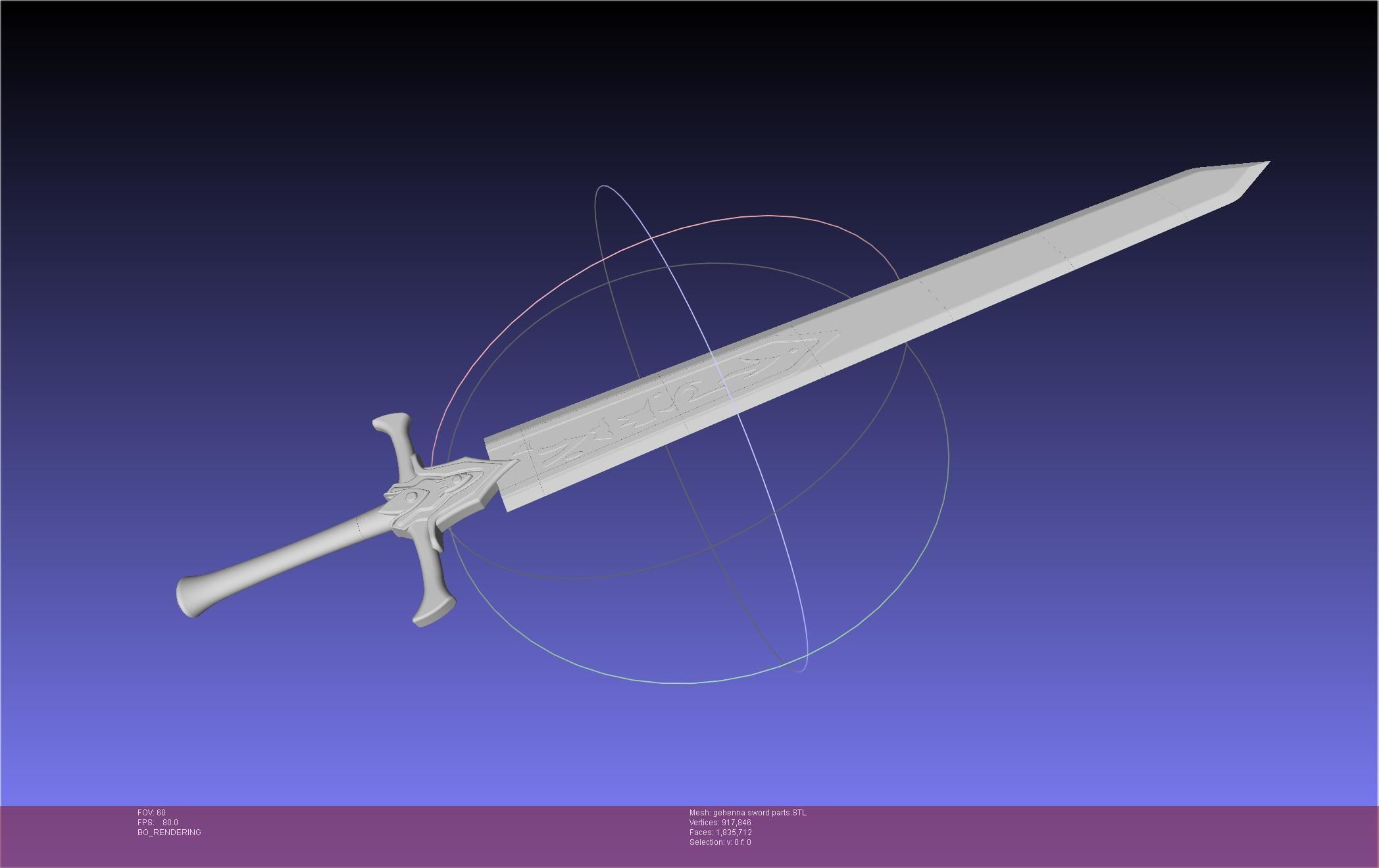 Mashle Kaldo Gehenna Sword And Sheath Printable Assembly 3D print model_19