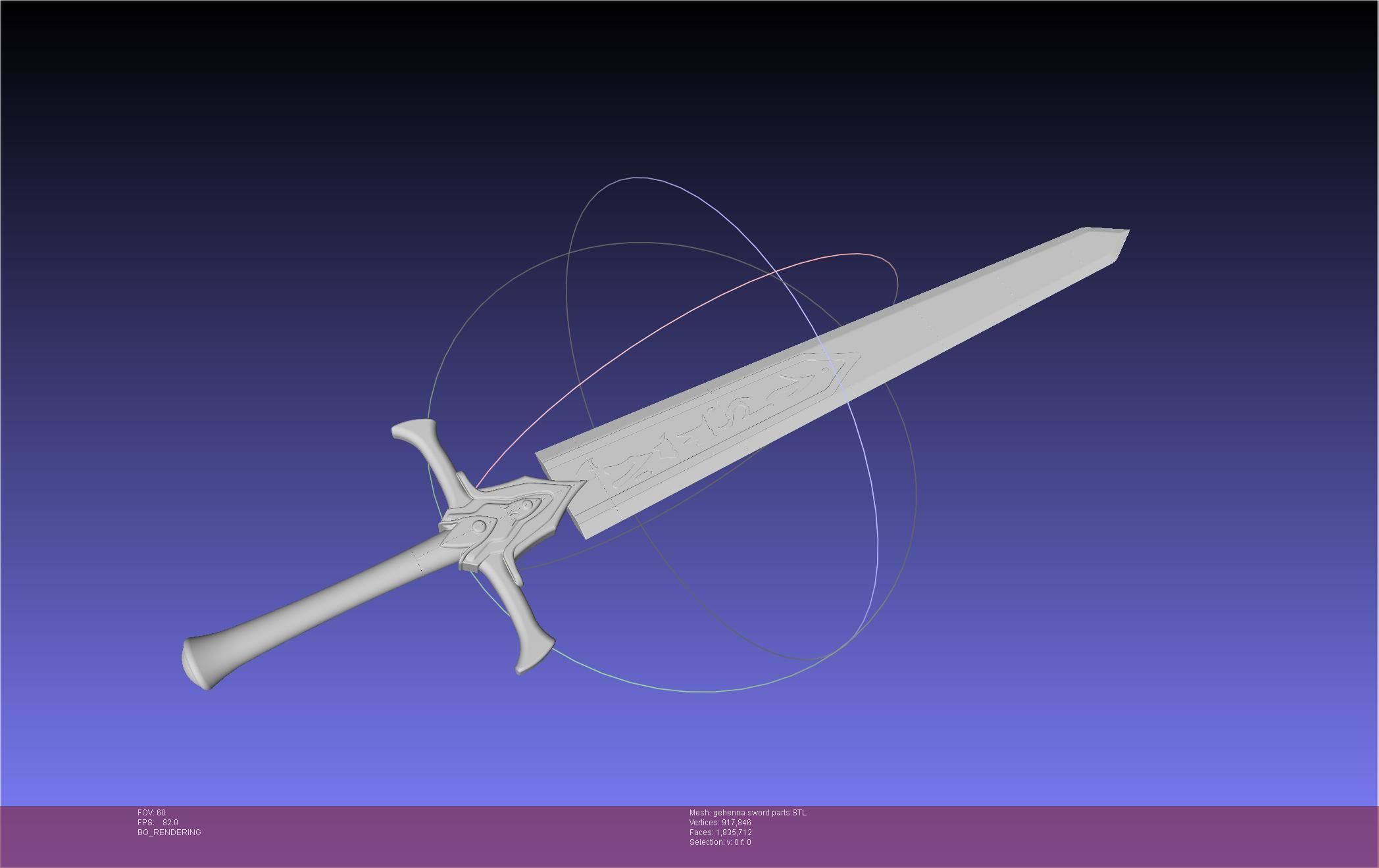 Mashle Kaldo Gehenna Sword And Sheath Printable Assembly 3D print model_20