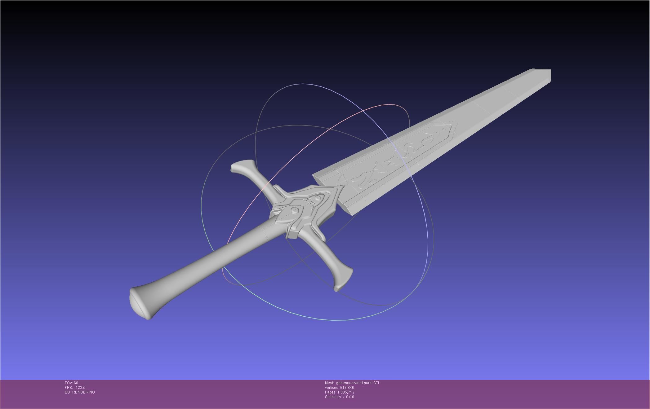 Mashle Kaldo Gehenna Sword And Sheath Printable Assembly 3D print model_17