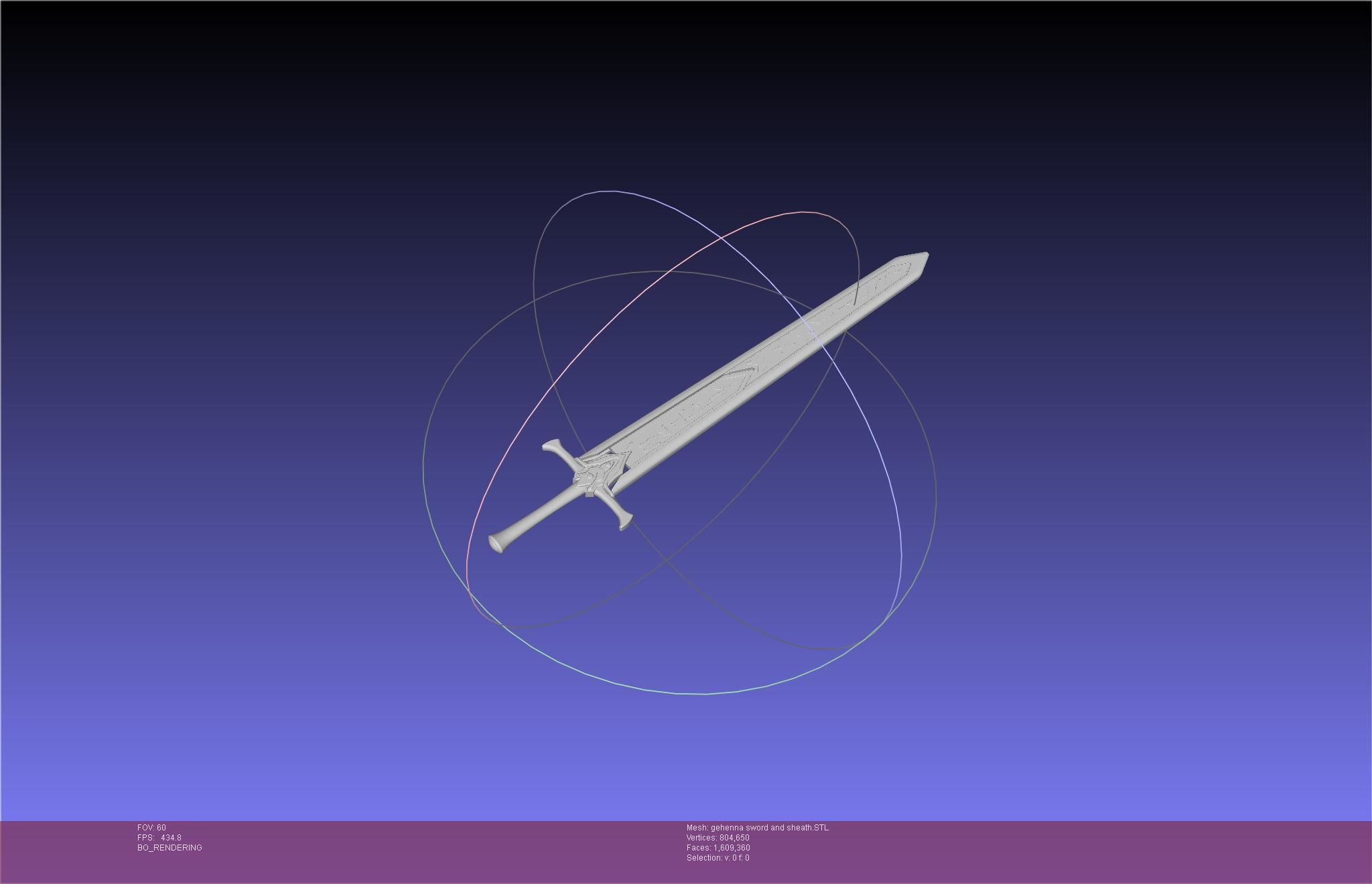 Mashle Kaldo Gehenna Sword And Sheath Printable Assembly 3D print model_3