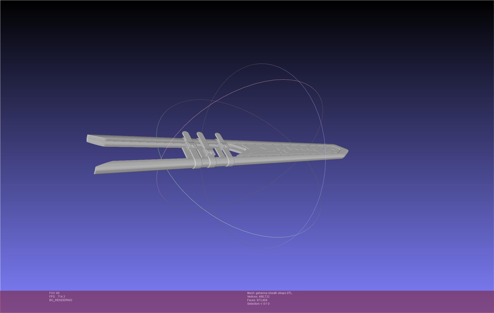 Mashle Kaldo Gehenna Sword And Sheath Printable Assembly 3D print model_30