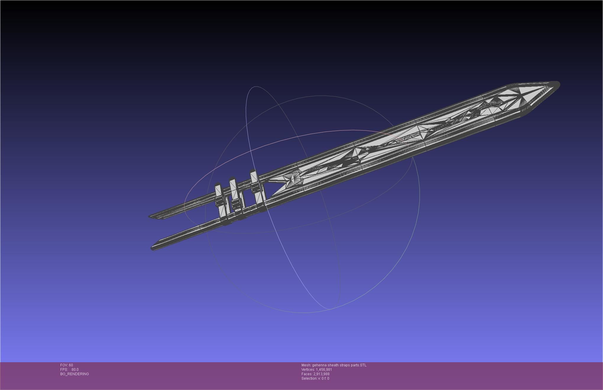 Mashle Kaldo Gehenna Sword And Sheath Printable Assembly 3D print model_32