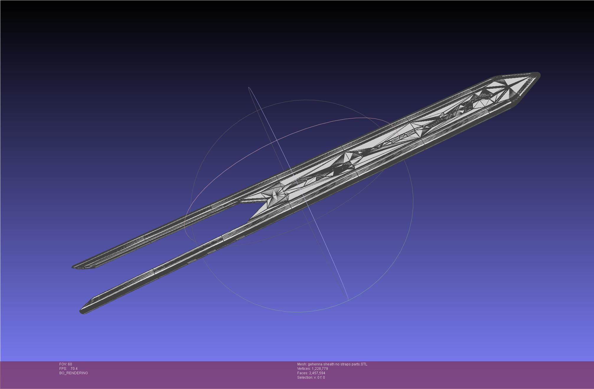 Mashle Kaldo Gehenna Sword And Sheath Printable Assembly 3D print model_45