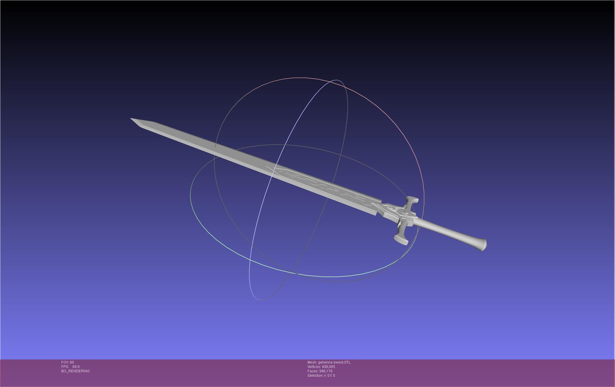 Mashle Kaldo Gehenna Sword And Sheath Printable Assembly 3D print model_11