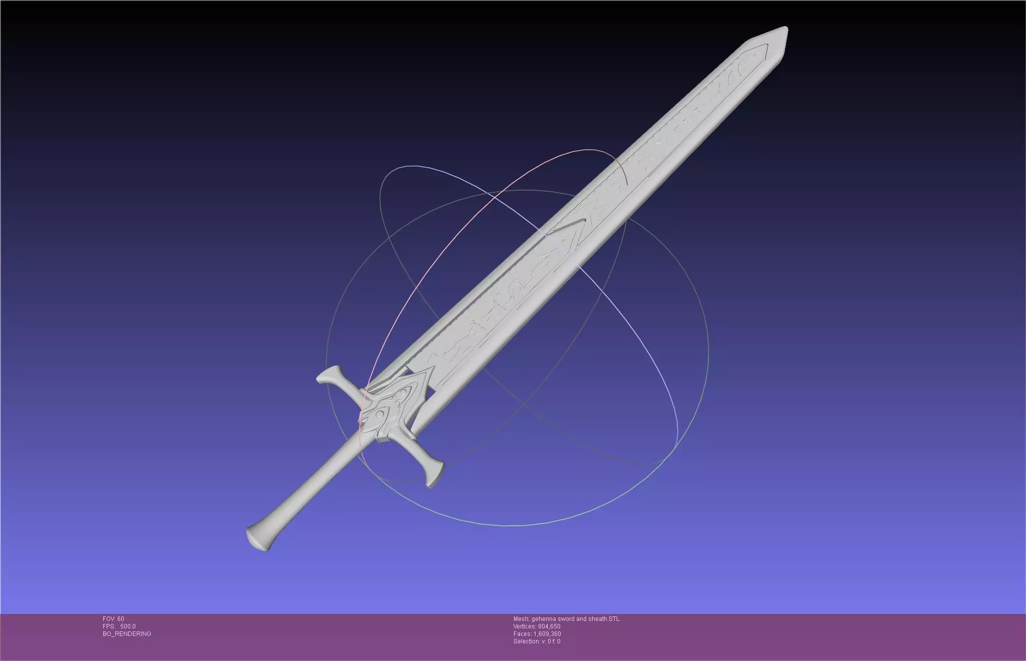 Mashle Kaldo Gehenna Sword And Sheath Printable Assembly 3D print model_0