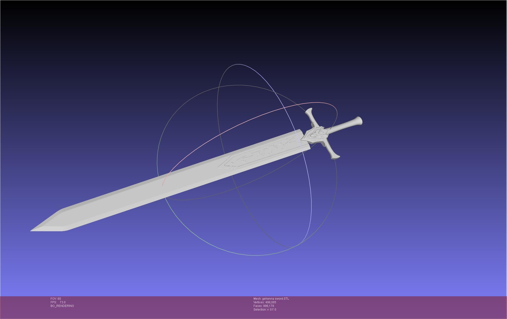 Mashle Kaldo Gehenna Sword And Sheath Printable Assembly 3D print model_13